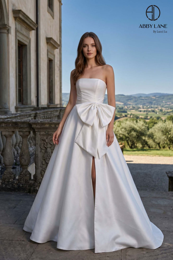 Abby Lane 97379 Open Back Bow Dress - FOSTANI.com