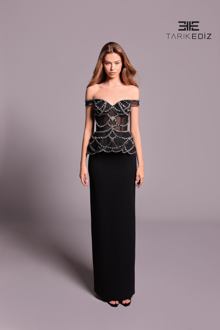 Tarik Ediz 99008 Dress - FOSTANI.com