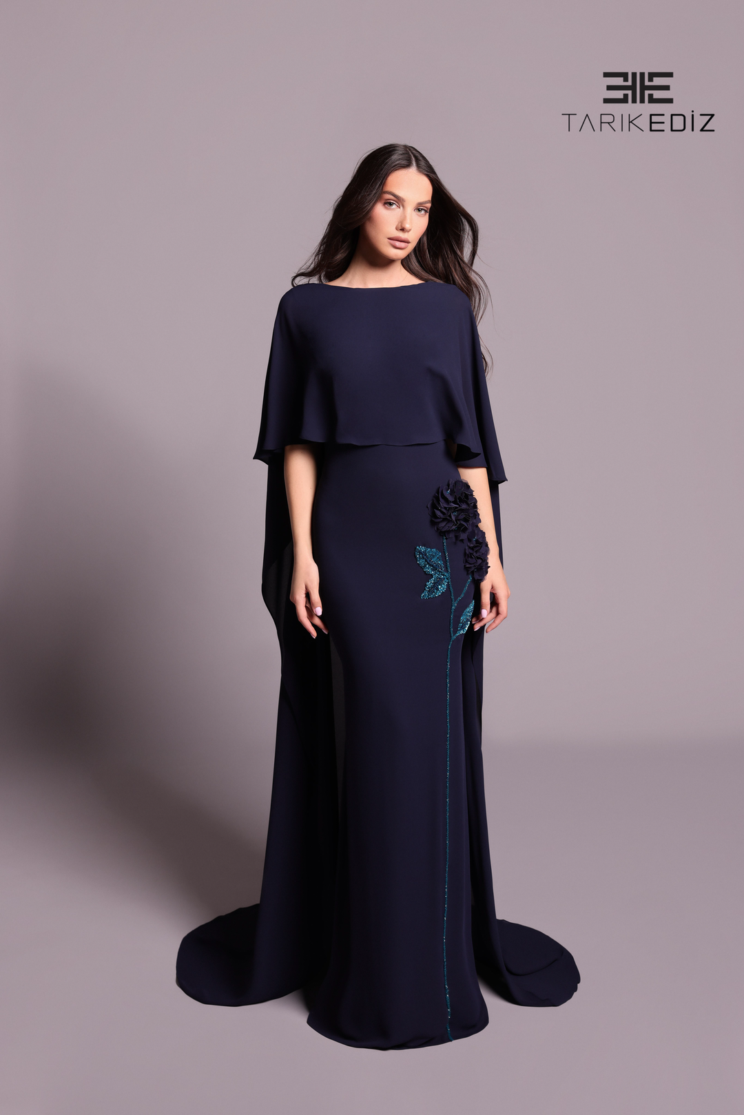Tarik Ediz 99018 Long Formal Dress Blue Haze / 12 Tarik Ediz 99018 Long Formal Dress Blue Haze / 12