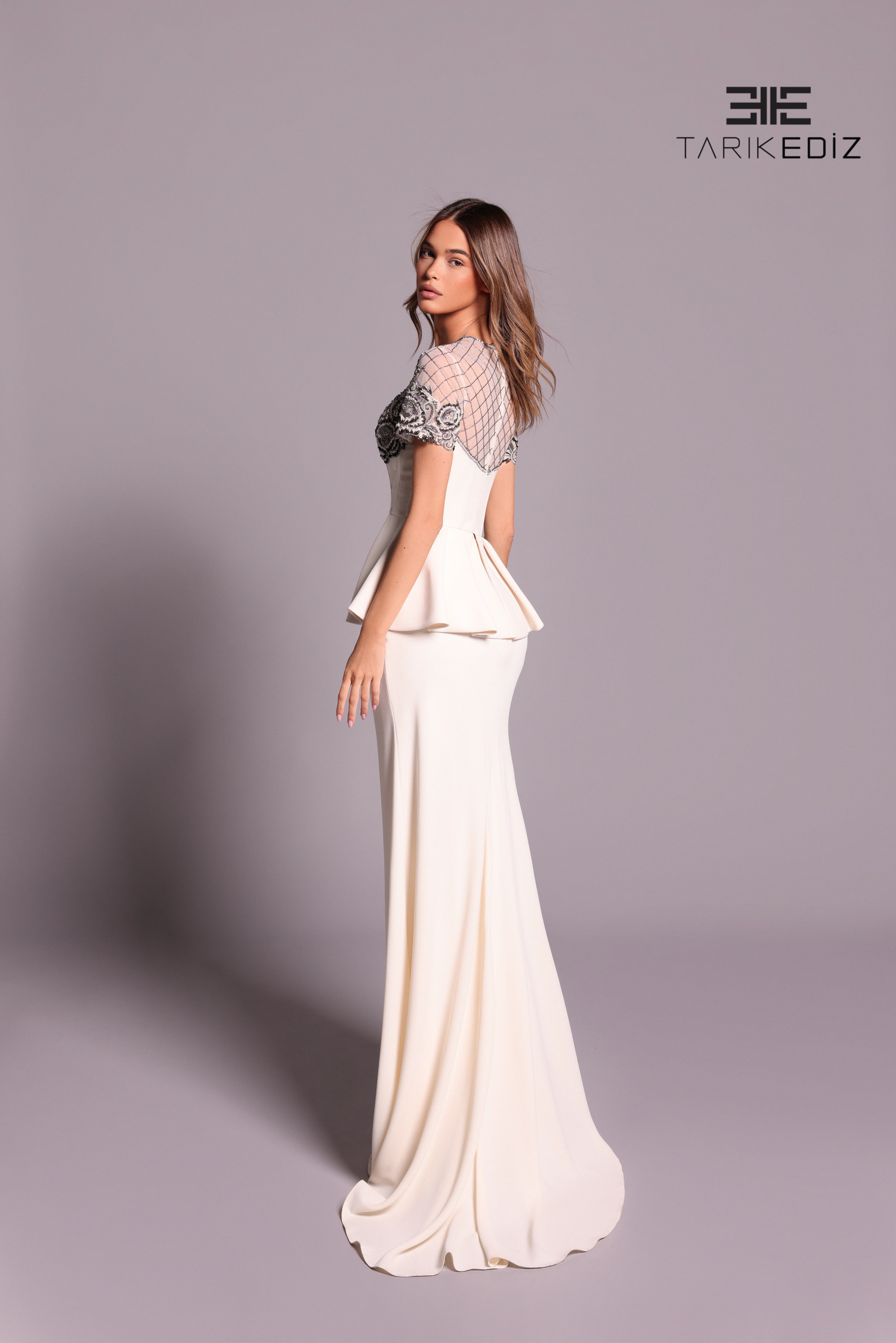 tarik ediz short dresses Tarik Ediz 53160 Crepe Strapless Ruched Fitted Short Dress