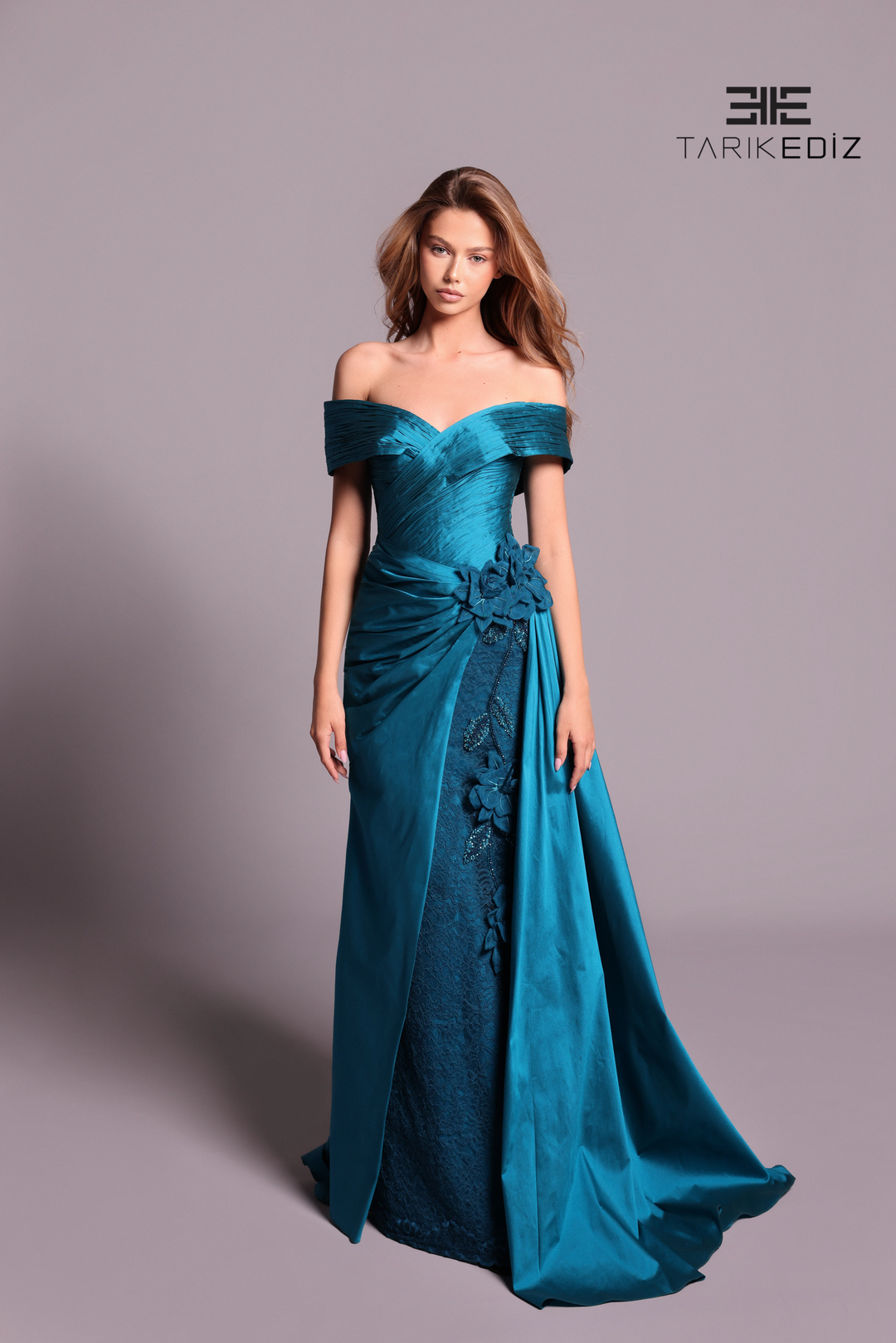 tarik ediz dresses Tarik Ediz 96092 Strapless A-line with Train Deja Dress Pre-order 2 / Navy