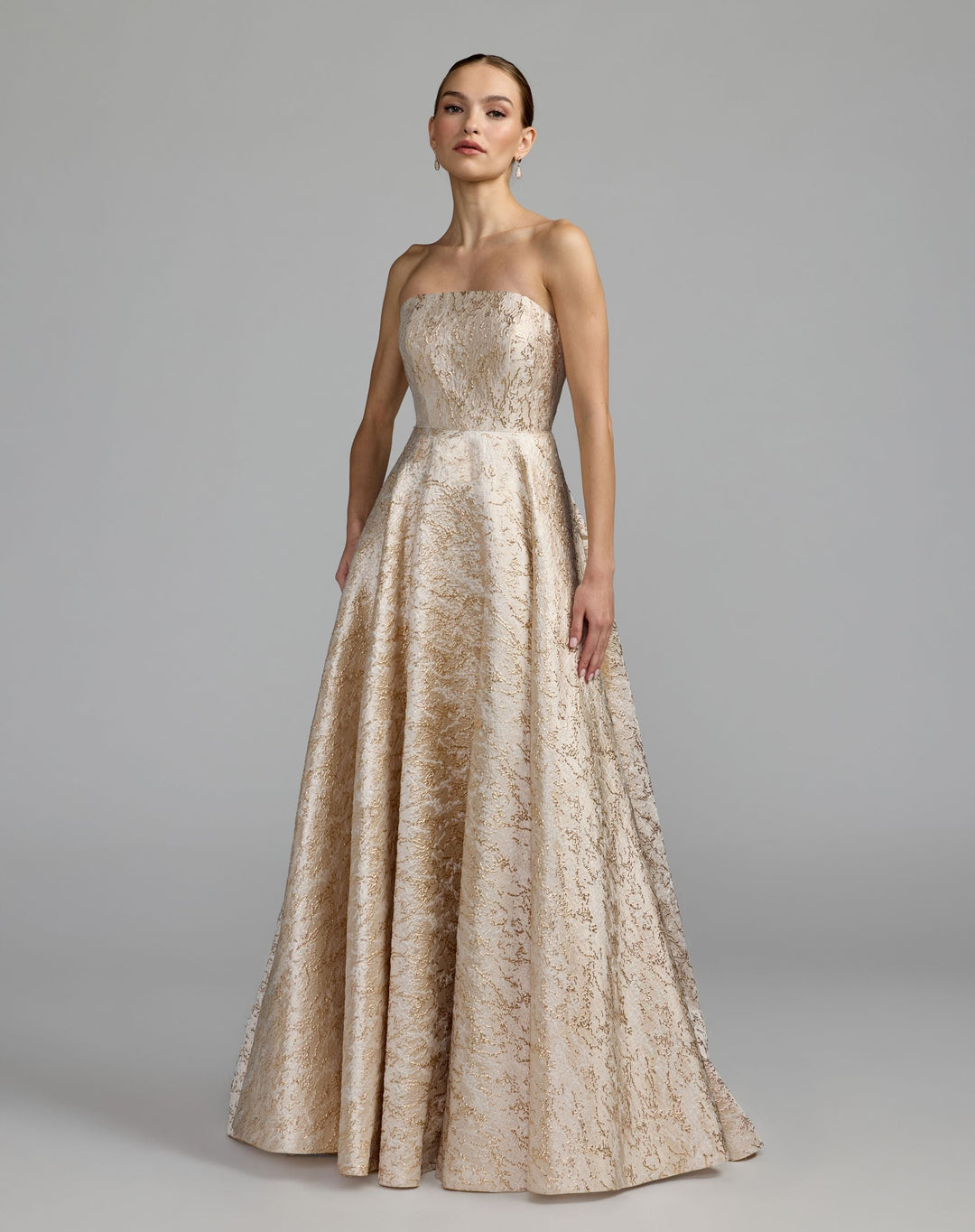 Mac Duggal 21052 Metallic Brocade Ball Gown