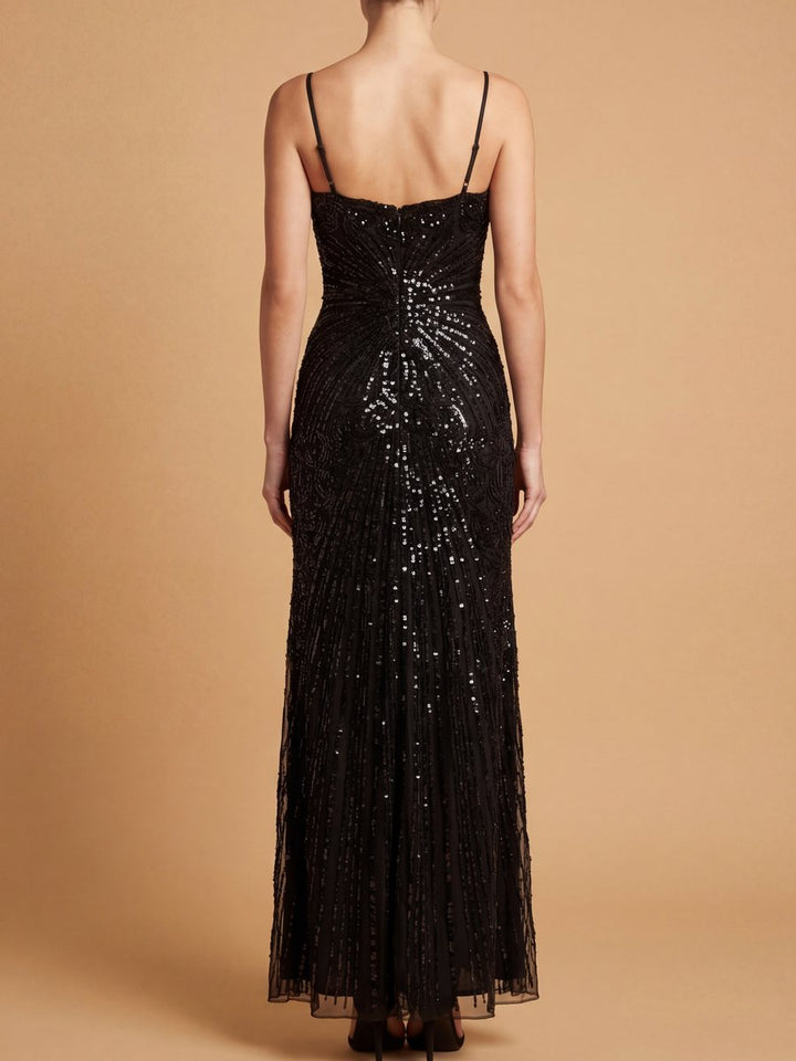 Lara  9921 Detachable Straps Beaded Gown - FOSTANI.com