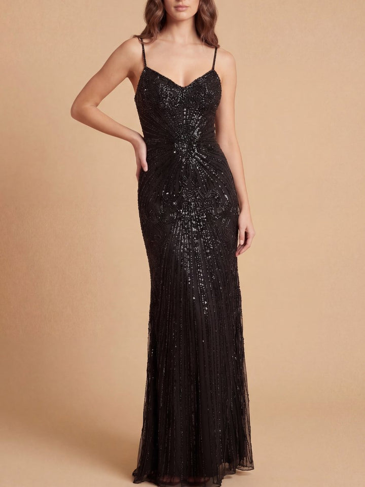 Lara  9921 Detachable Straps Beaded Gown - FOSTANI.com