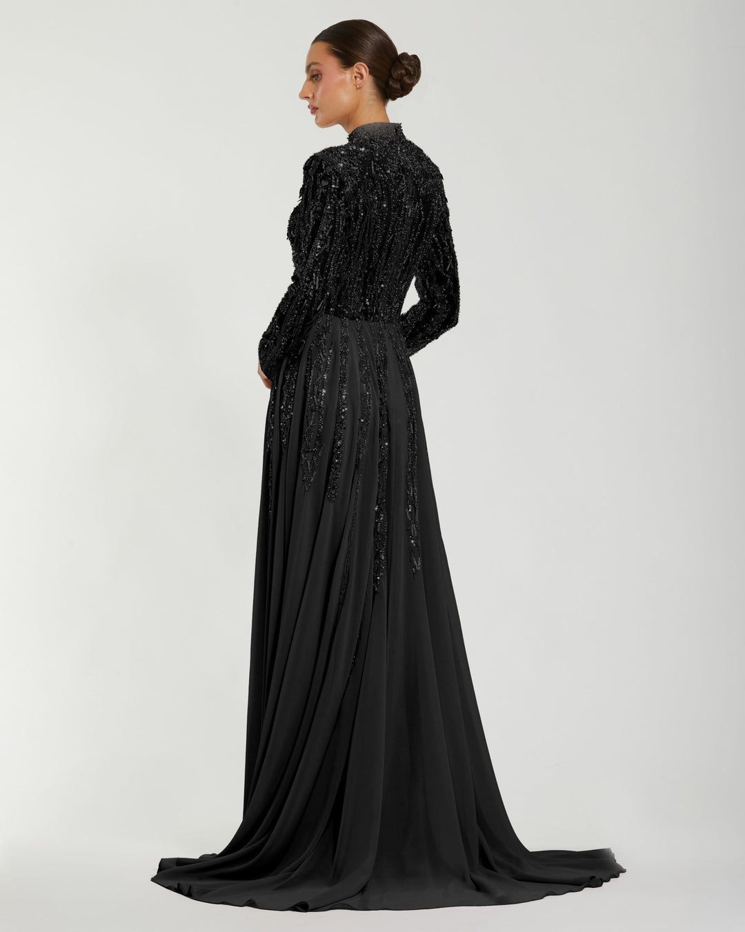 Mac Duggal 37037 Embellished Long Sleeve with Slit Dress