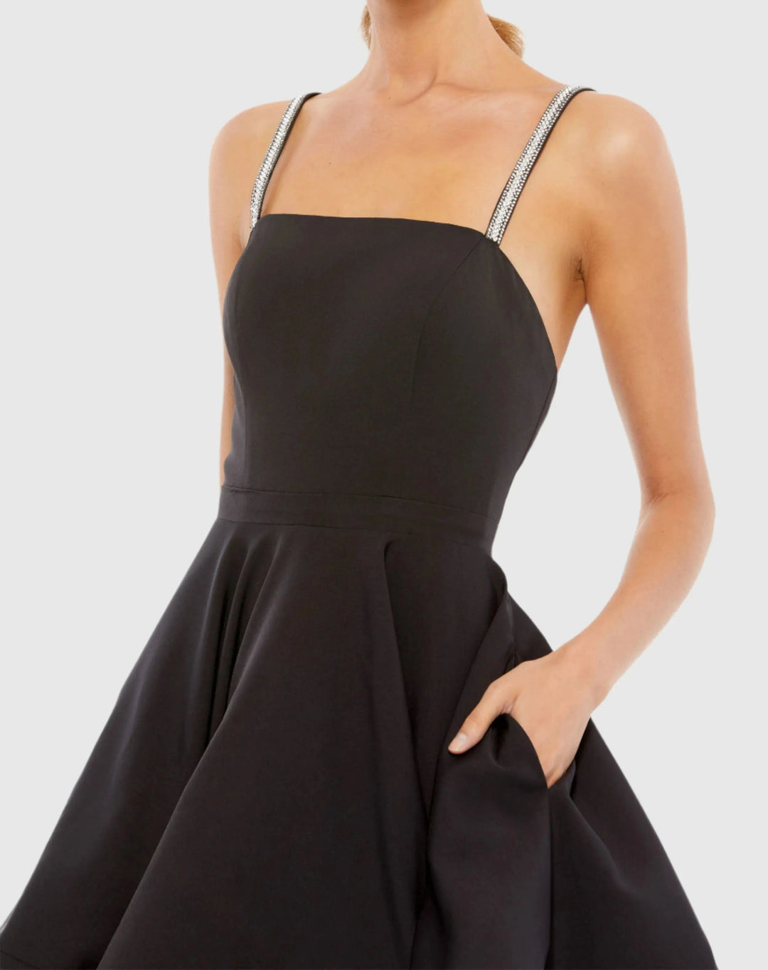 Mac Duggal A49106 Square Neck Mini A Line Dress