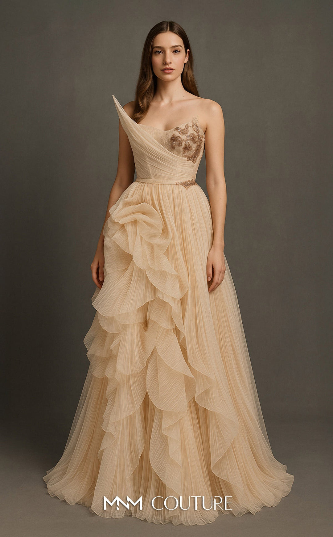 MNM Couture B1168 Dress BEIGE / 18 MNM Couture B1168 Dress BEIGE / 18