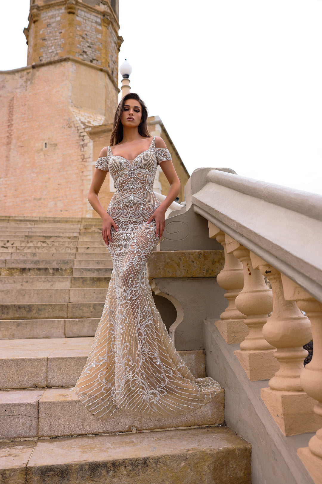 Chic and Holland HF110385 Prom Dress - Silver/Nude | NewYorkDress Chic and Holland HF110385 Prom Dress - Silver/Nude | NewYorkDress