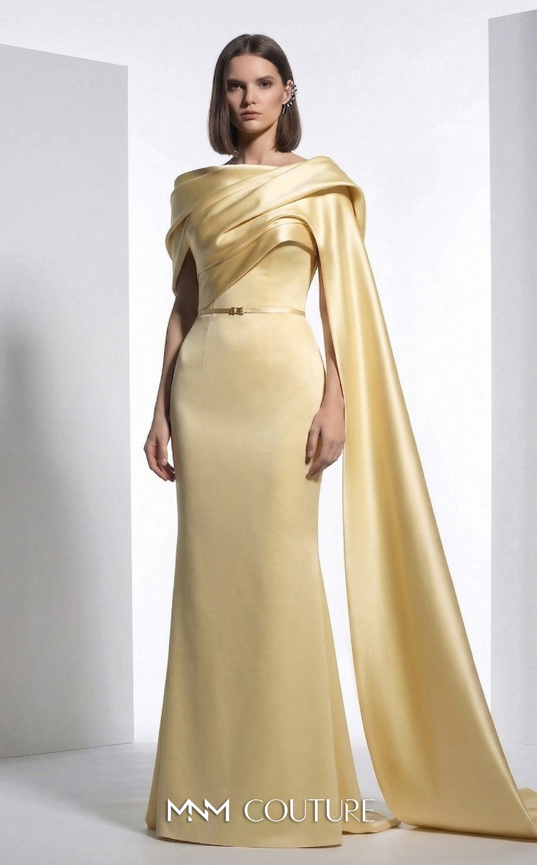 MNM Couture E0125 Asymmetrical Mermaid Dress PINK / 12