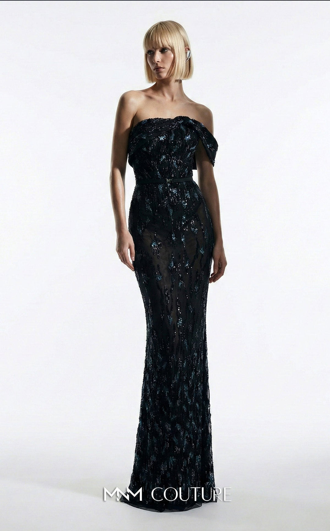 MNM Couture Style E0148 Elegant Off-the-Shoulder Mermaid Gown - FOSTANI.com
