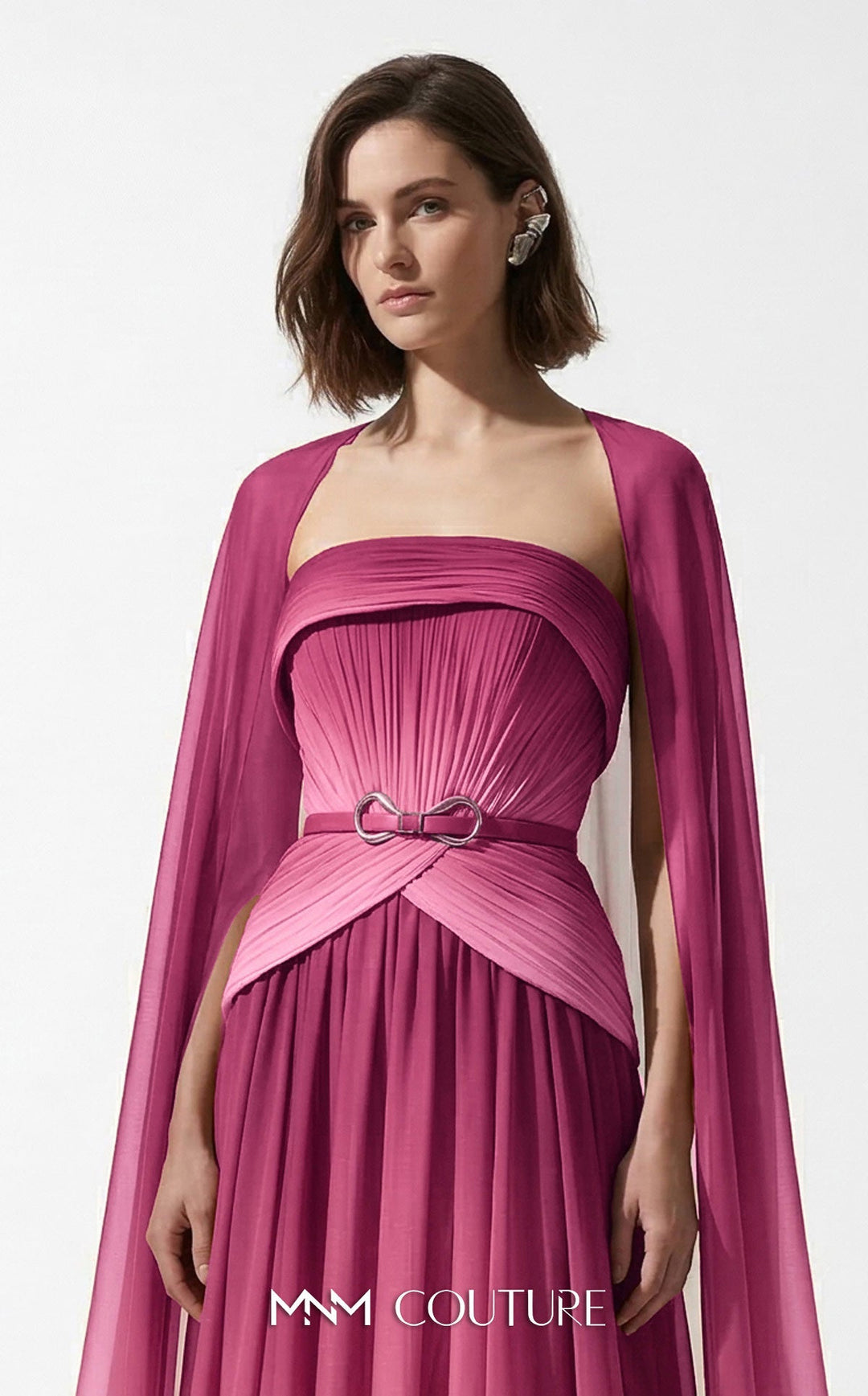 MNM Couture Style E0153 Ethereal Chiffon Strapless Empire A-Line Dress - FOSTANI.com