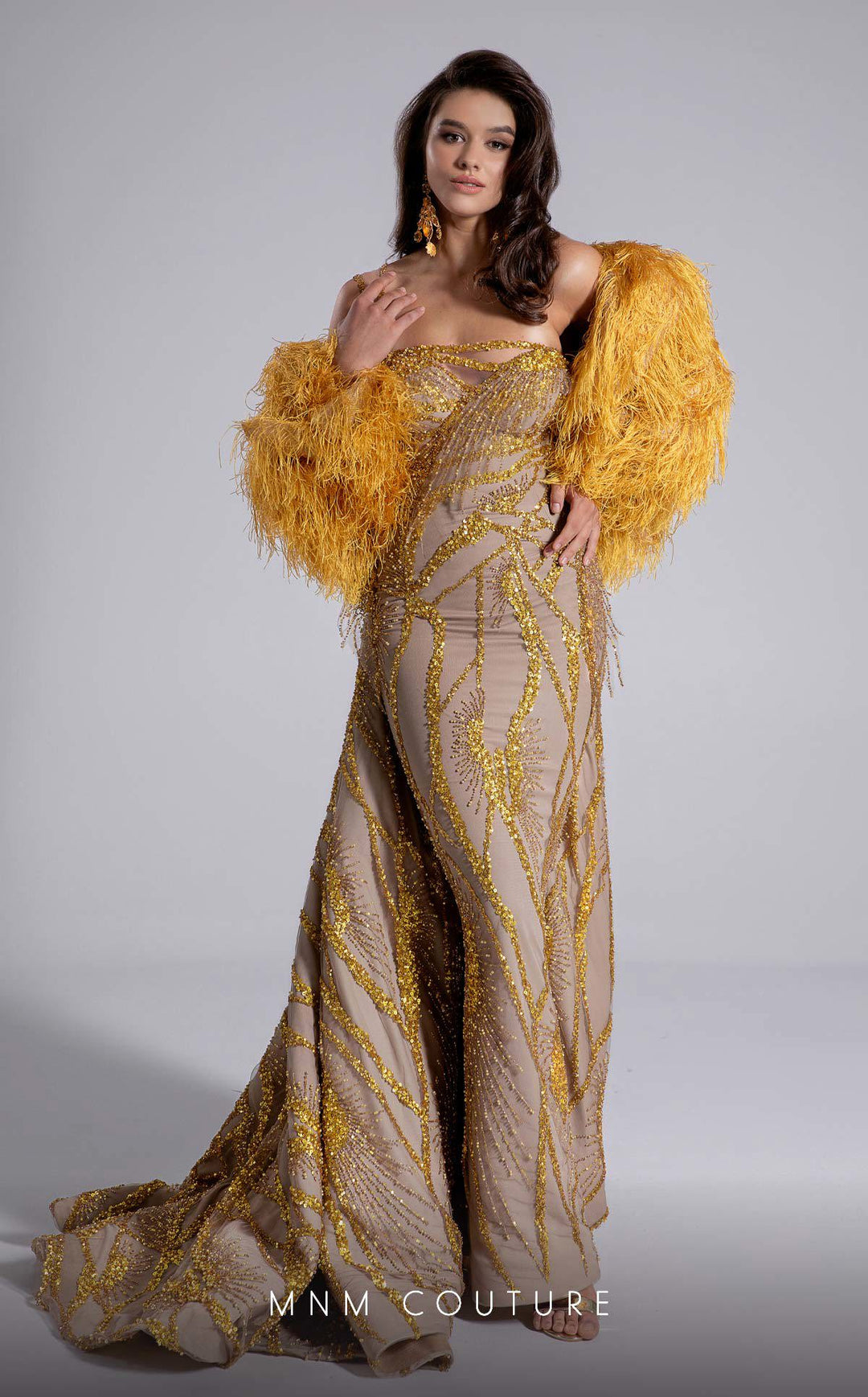 Fouad Sarkis GOLD Evening Gown - MNM Couture GOLD / 8 Fouad Sarkis GOLD Evening Gown - MNM Couture GOLD / 8