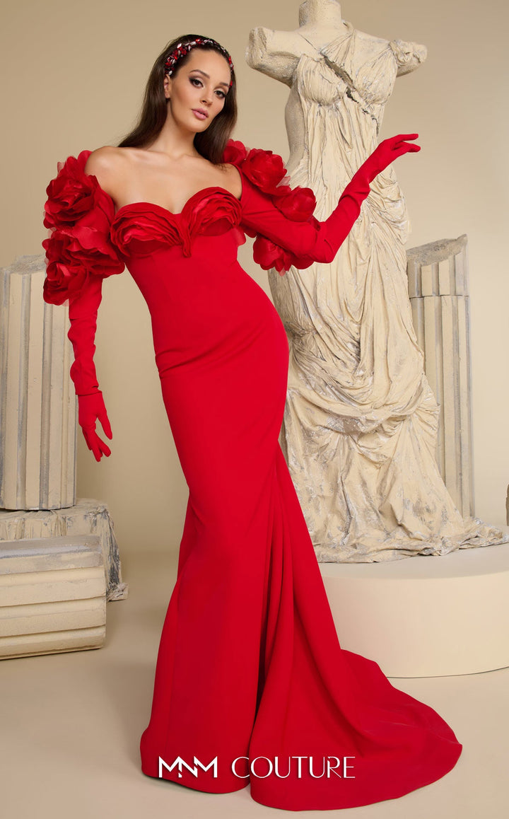 MNM Couture F02944: Luxury Gala Gown in Crepe and Taffeta with Jacket - FOSTANI.com