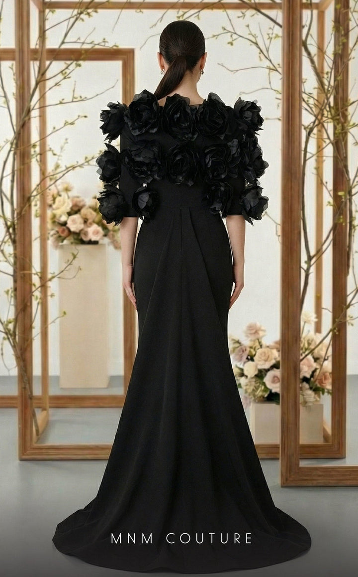 MNM Couture F02944: Luxury Gala Gown in Crepe and Taffeta with Jacket - FOSTANI.com