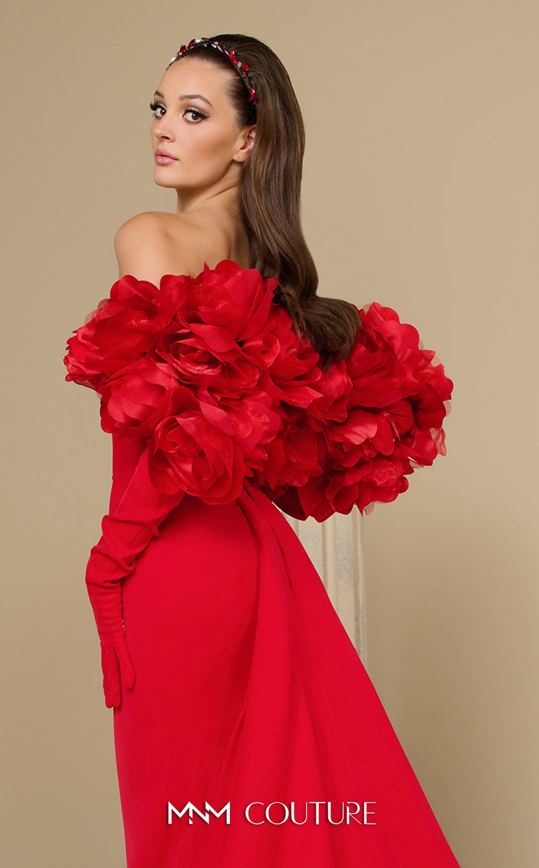 MNM Couture F02944: Luxury Gala Gown in Crepe and Taffeta with Jacket - FOSTANI.com
