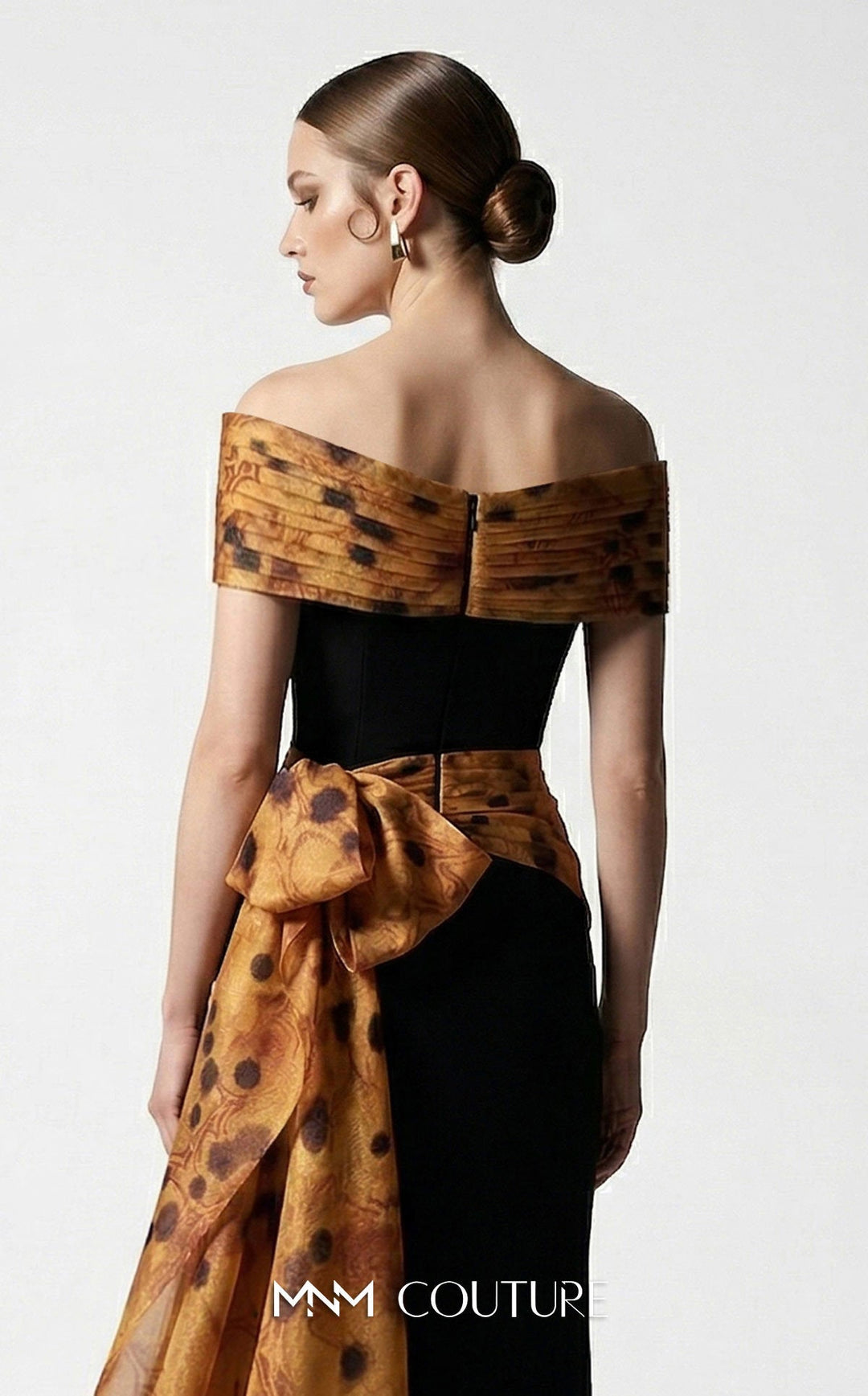 Fouad Sarkis F03043 Off-the-Shoulder Cap Sleeve Sheath Couture Dress