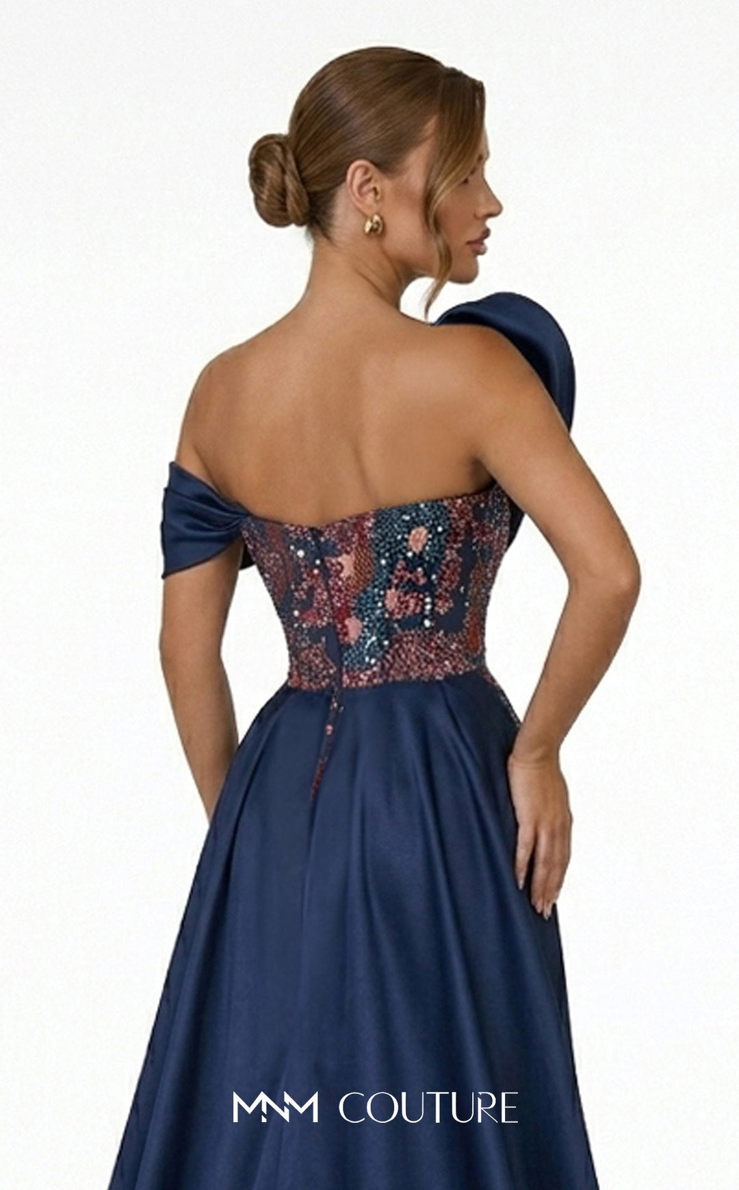 Fouad Sarkis F03044 Asymmetrical Sleeveless Corset Couture Dress