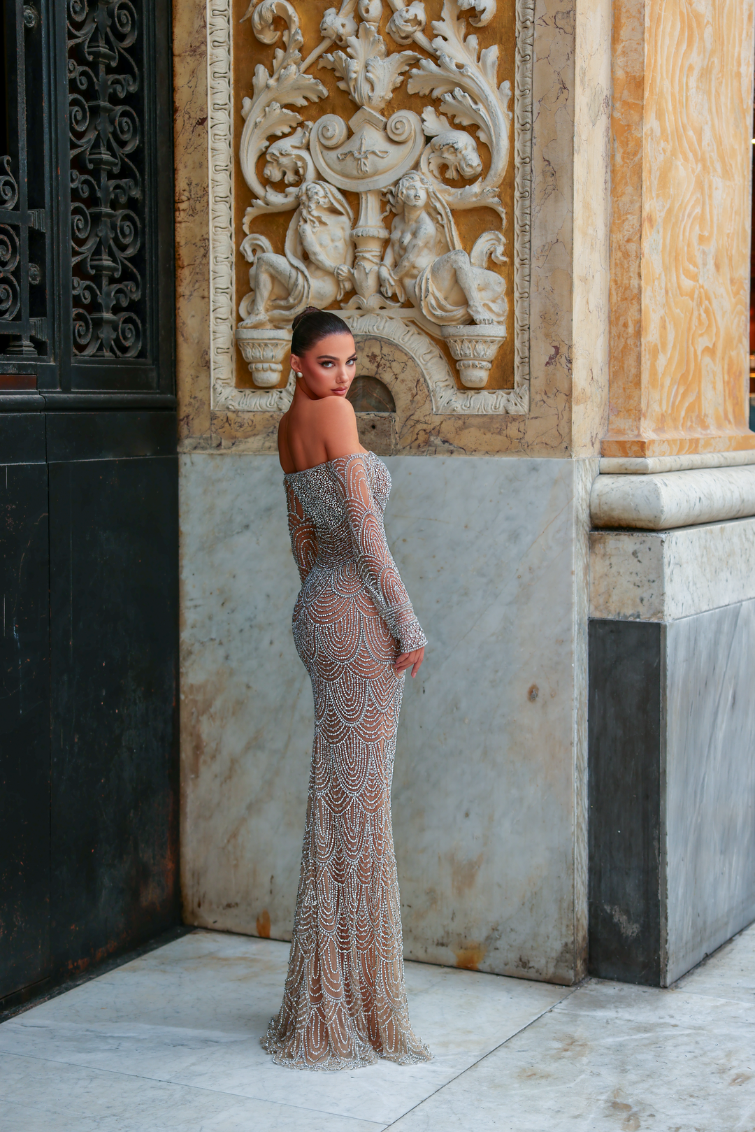 Chic and Holland HF110553 Prom Dress - Nude | NewYorkDress Chic and Holland HF110553 Prom Dress - Nude | NewYorkDress