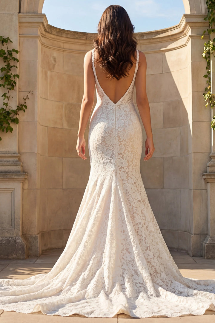 Jovani JB03864 Ivory Lace Wedding Dress - FOSTANI.com