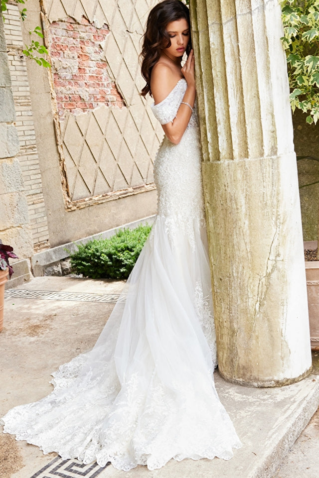 knee length dresses for ladies Jovani JB07161 Dress Ivory / 0 main image 0
