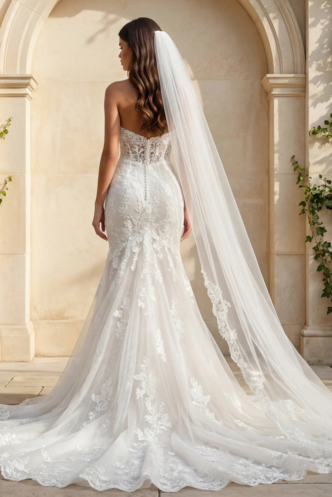 Jovani JB07583 Off White Sheer Corset Bodice Bridal Dress - FOSTANI.com