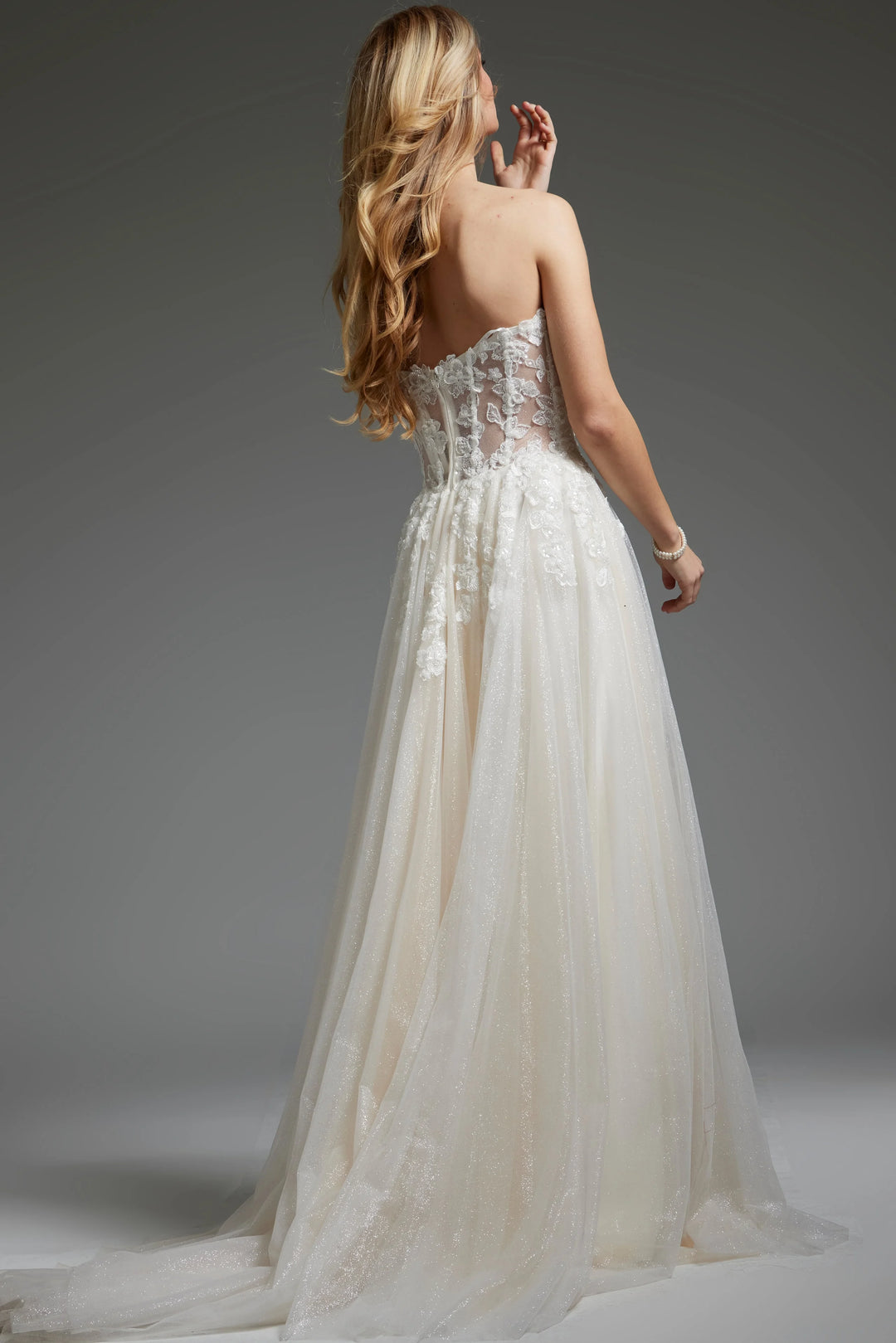 Jovani JB25730 Off White Strapless Sweetheart Neckline Bridal Dress - FOSTANI.com