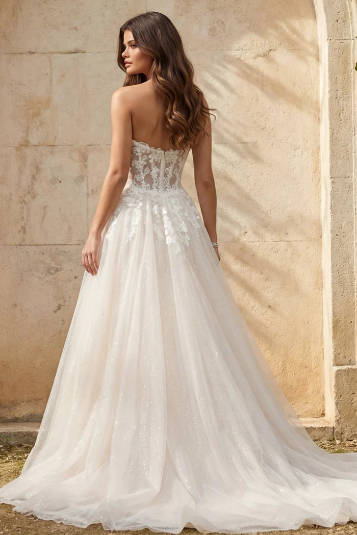 Jovani JB25730 Off White Strapless Sweetheart Neckline Bridal Dress - FOSTANI.com