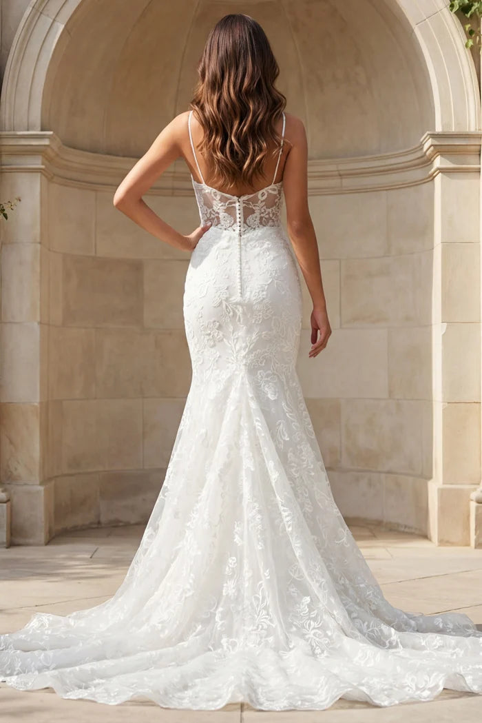 Jovani JB37538 Off White Spaghetti Straps Floral Embroidered Dress