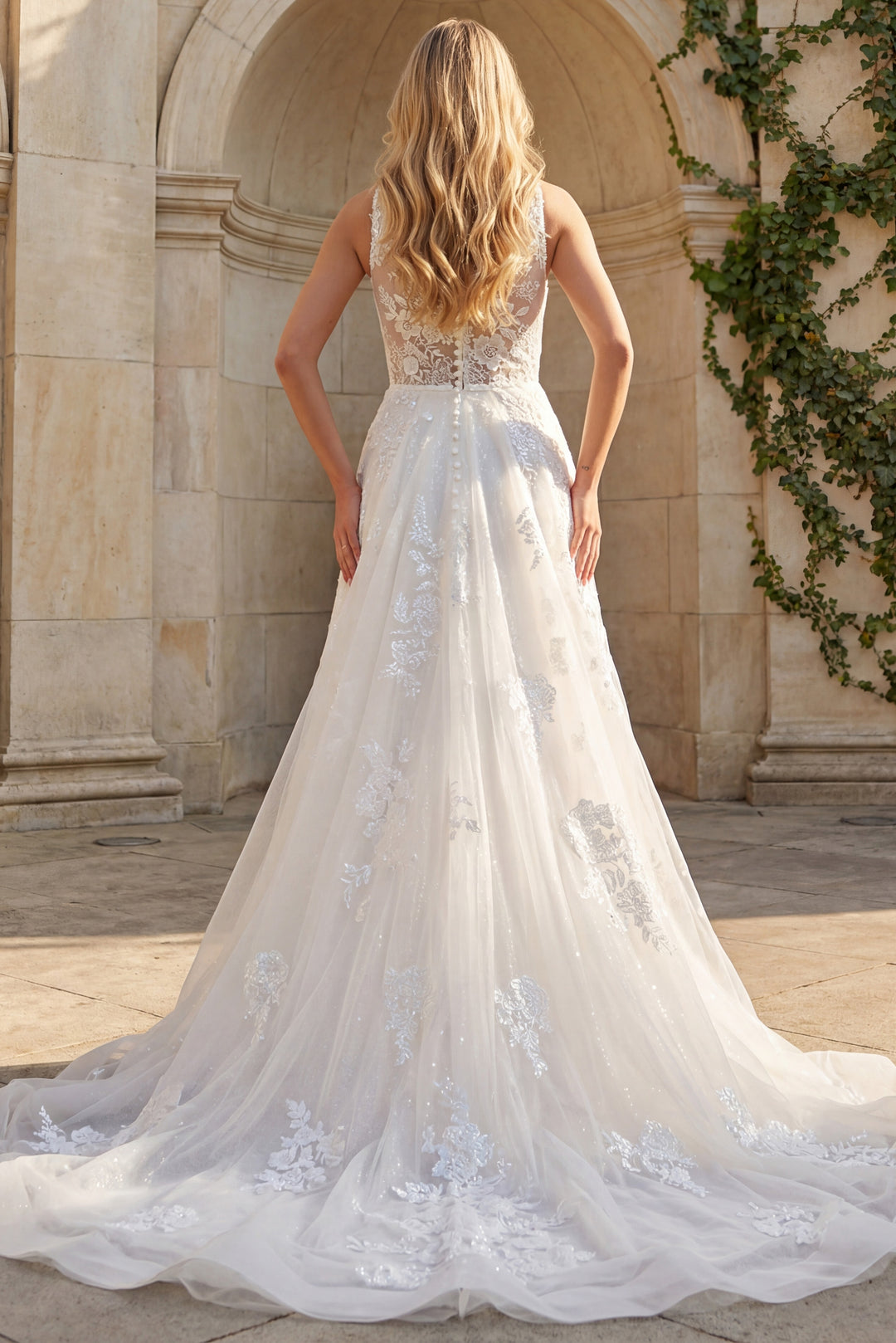 Jovani JB37601 White One Shoulder High Slit Bridal Dress - FOSTANI.com