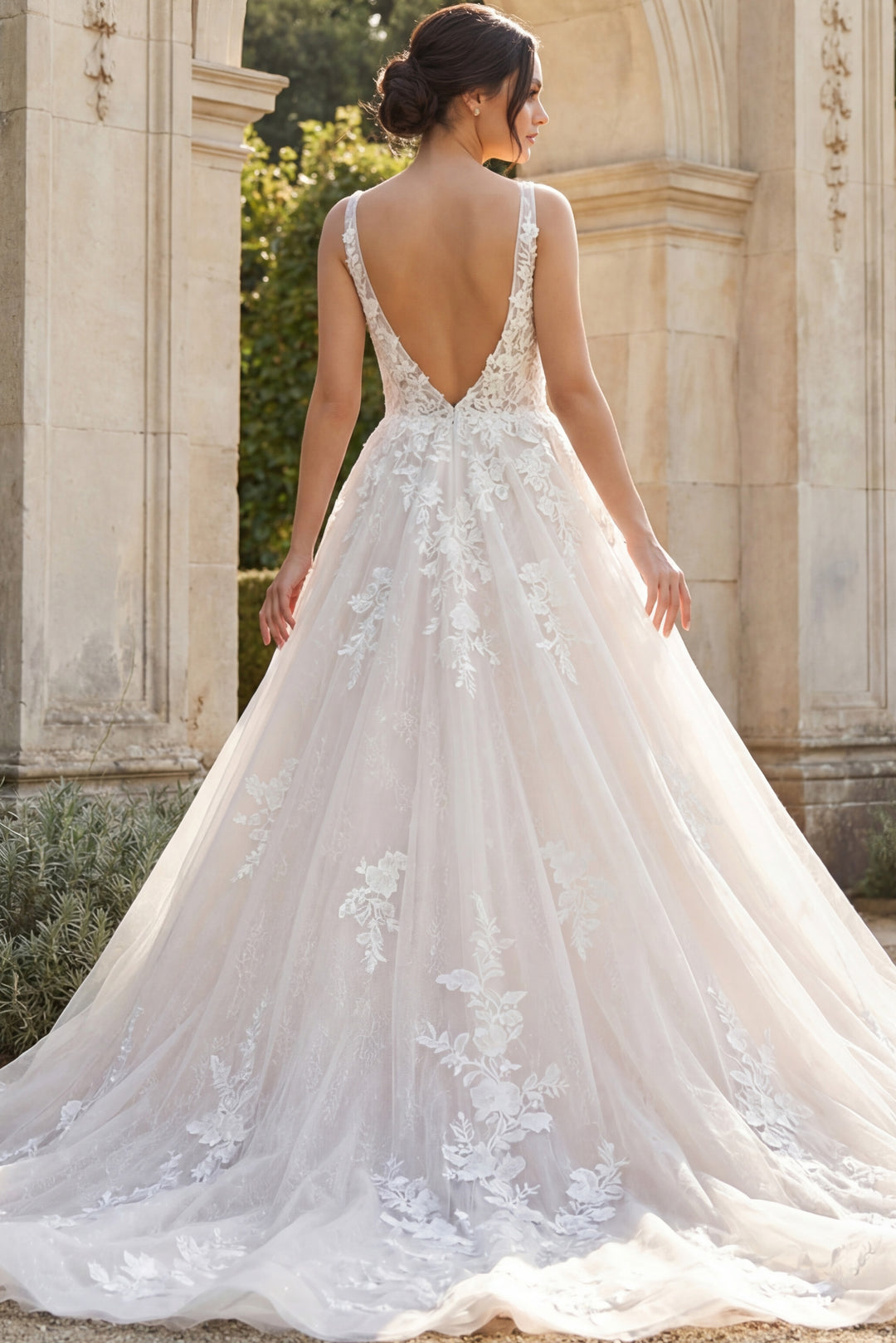 Jovani 39435 Ivory A Line Embellished Gown - FOSTANI.com