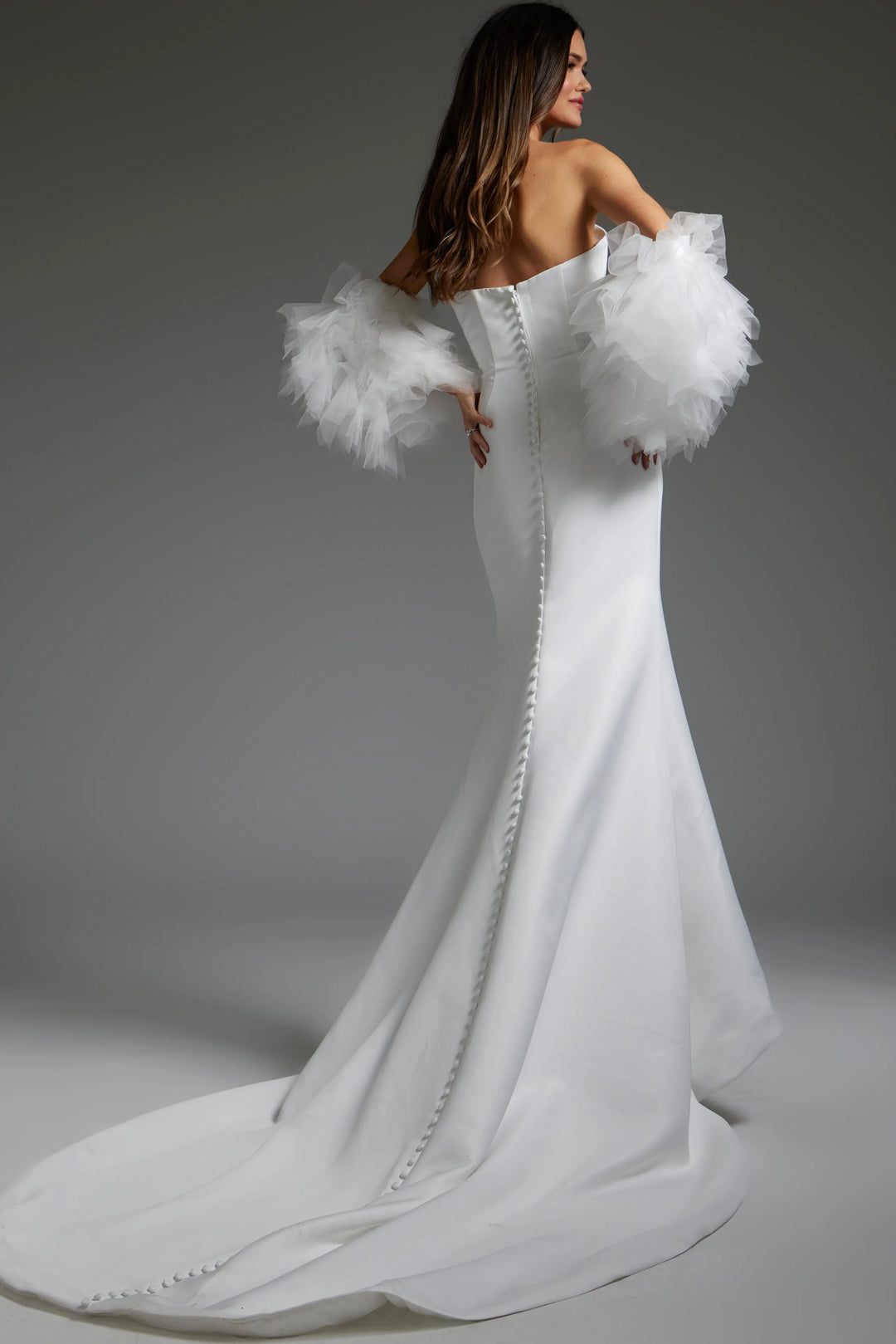 Jovani JB40601 Fitted Puffy Sleeve Dress - FOSTANI.com