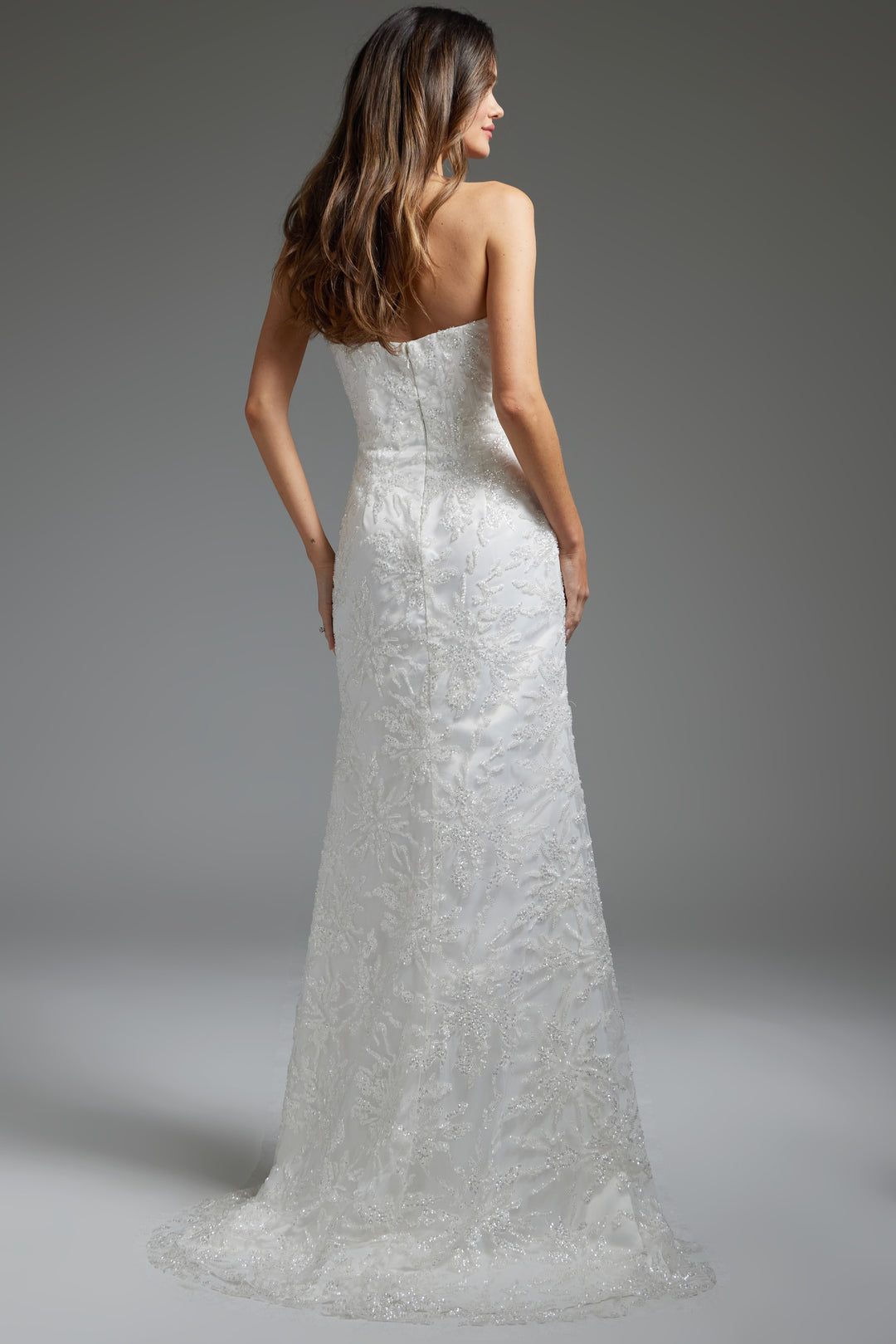 Jovani JB40608 Off White Embellished Strapless Bridal Dress - FOSTANI.com