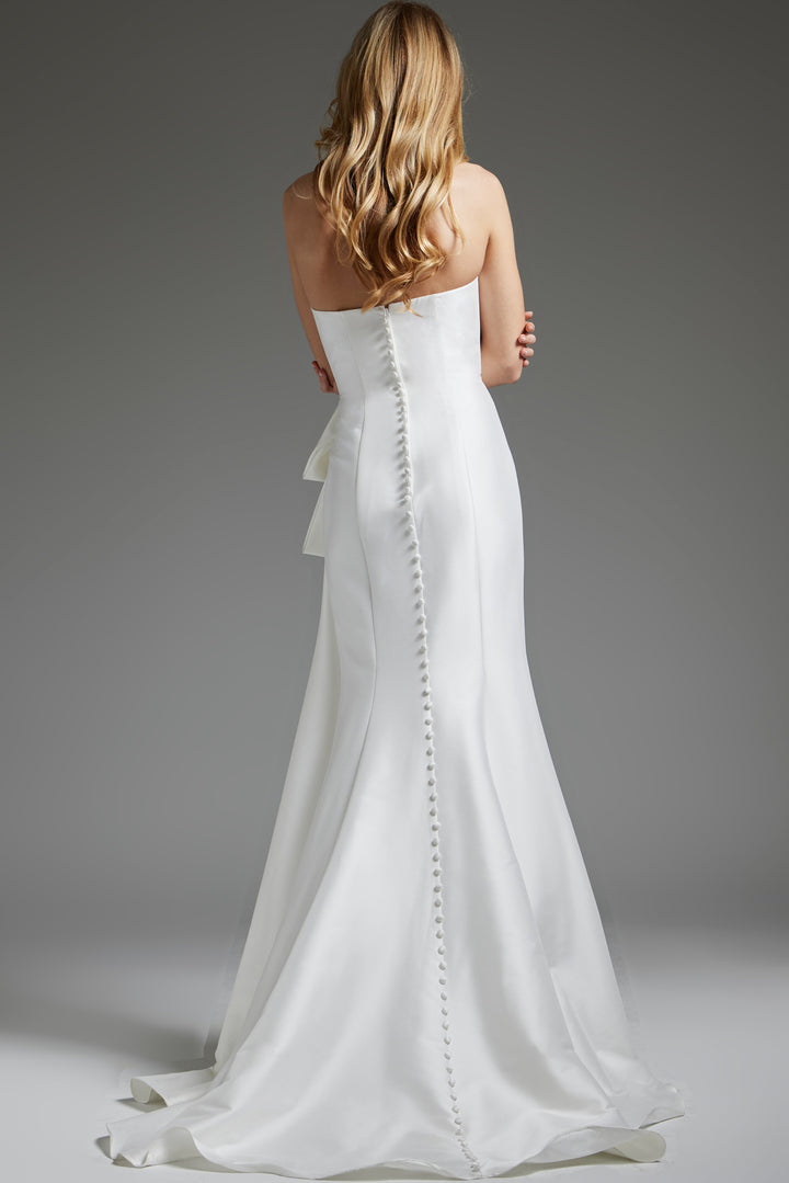 Jovani JB40791 Off White Strapless High Slit Wedding Dress - FOSTANI.com