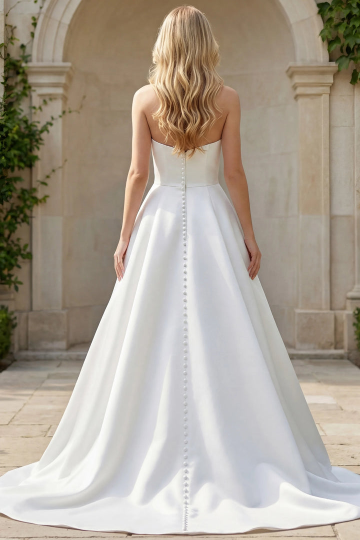 Jovani JB42346 Off White A Line Strapless Bridal Dress