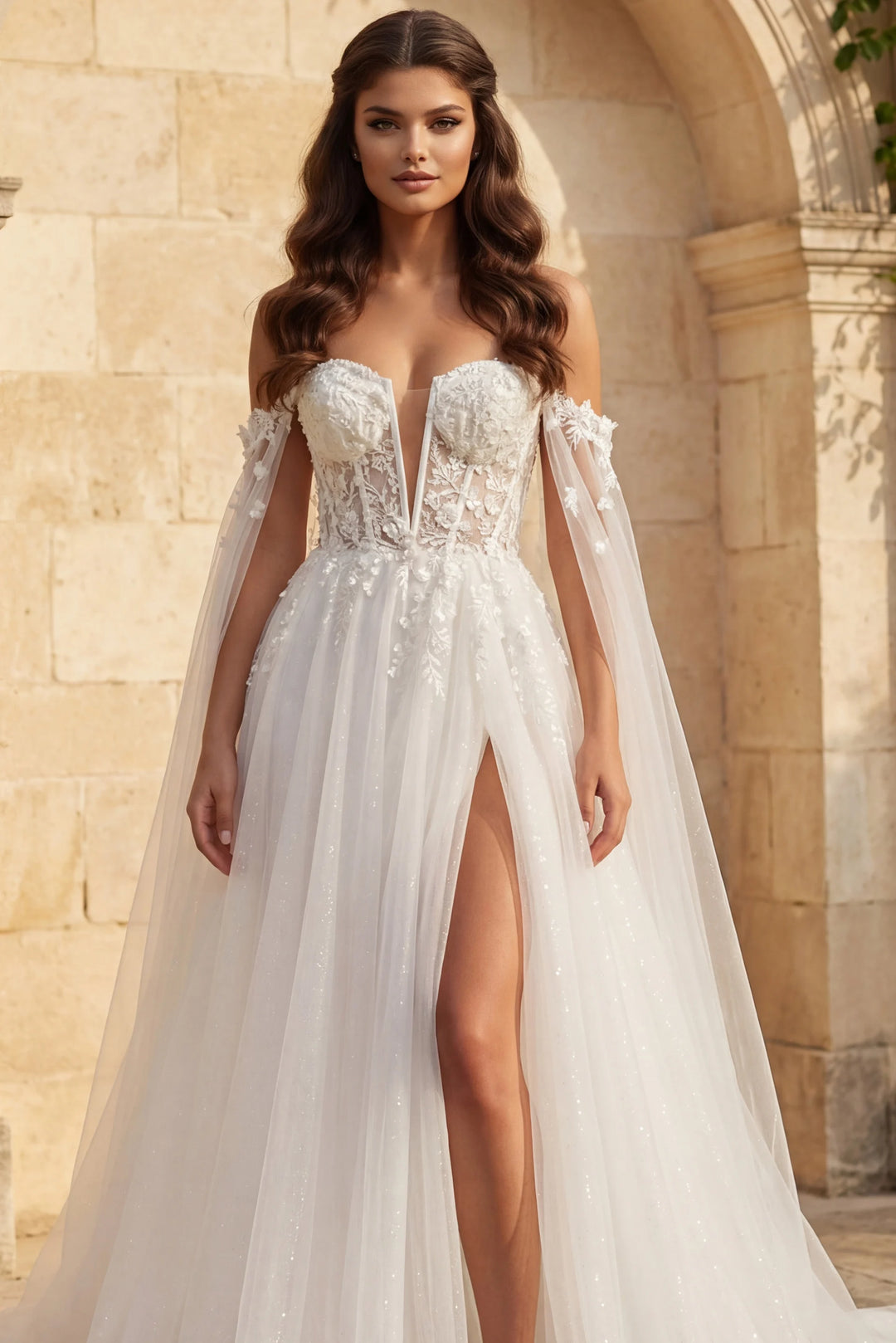 off the shoulder sheer wedding dress Lace Off Shoulder Bridal Gown by Adrianna Papell 31207