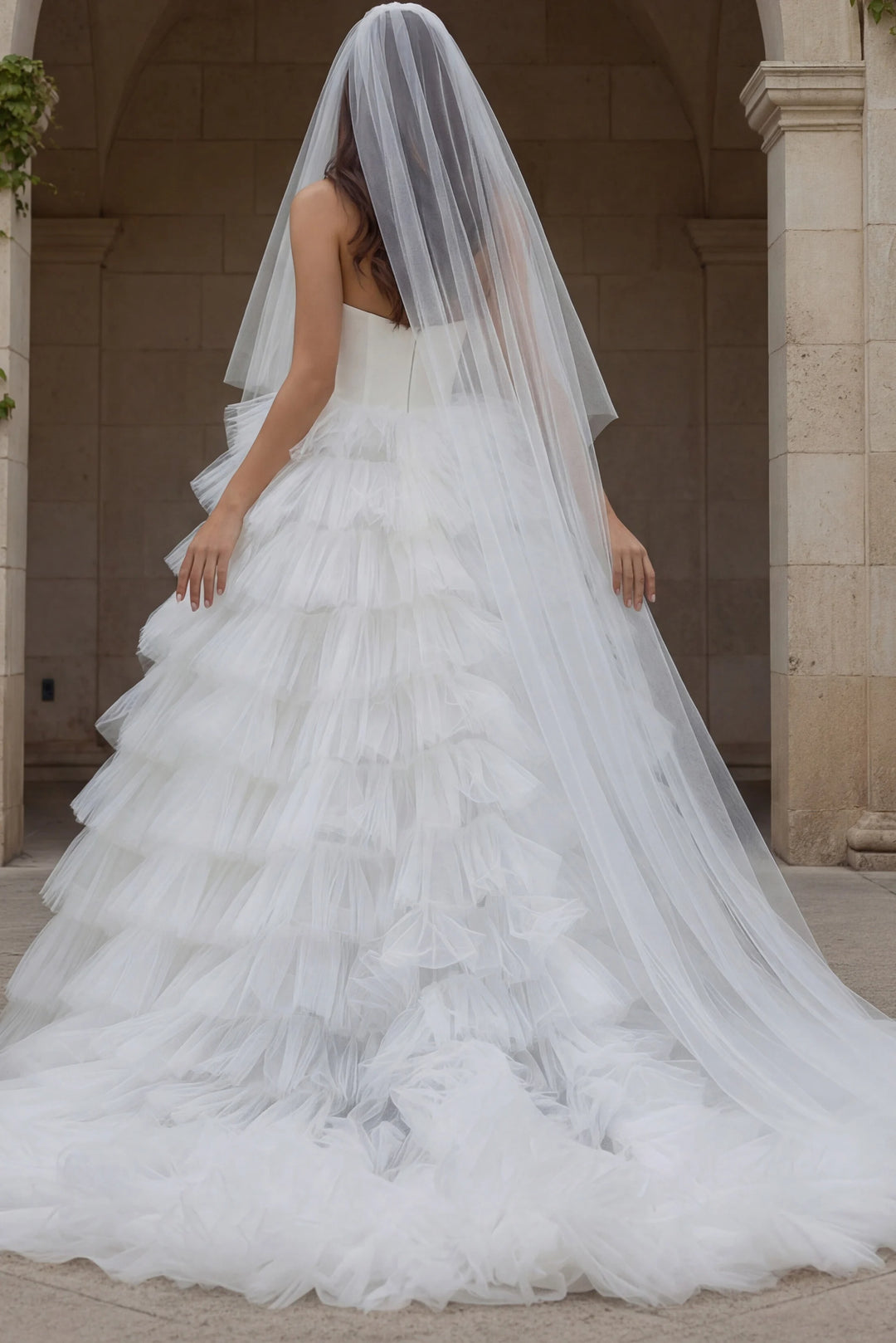Jovani JB42769 Strapless Asymmetrical Draped Fit-and-Flare Bridal Dress OFF-WHITE / 10