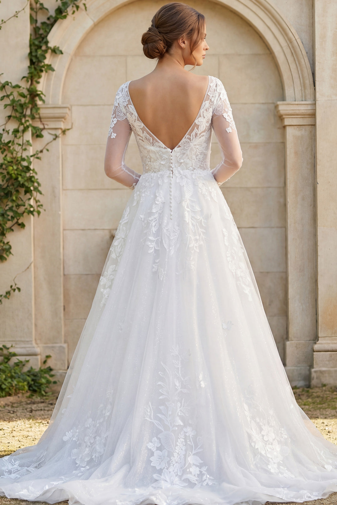 Jovani JB43317 Lace A line Bridal Gown - FOSTANI.com