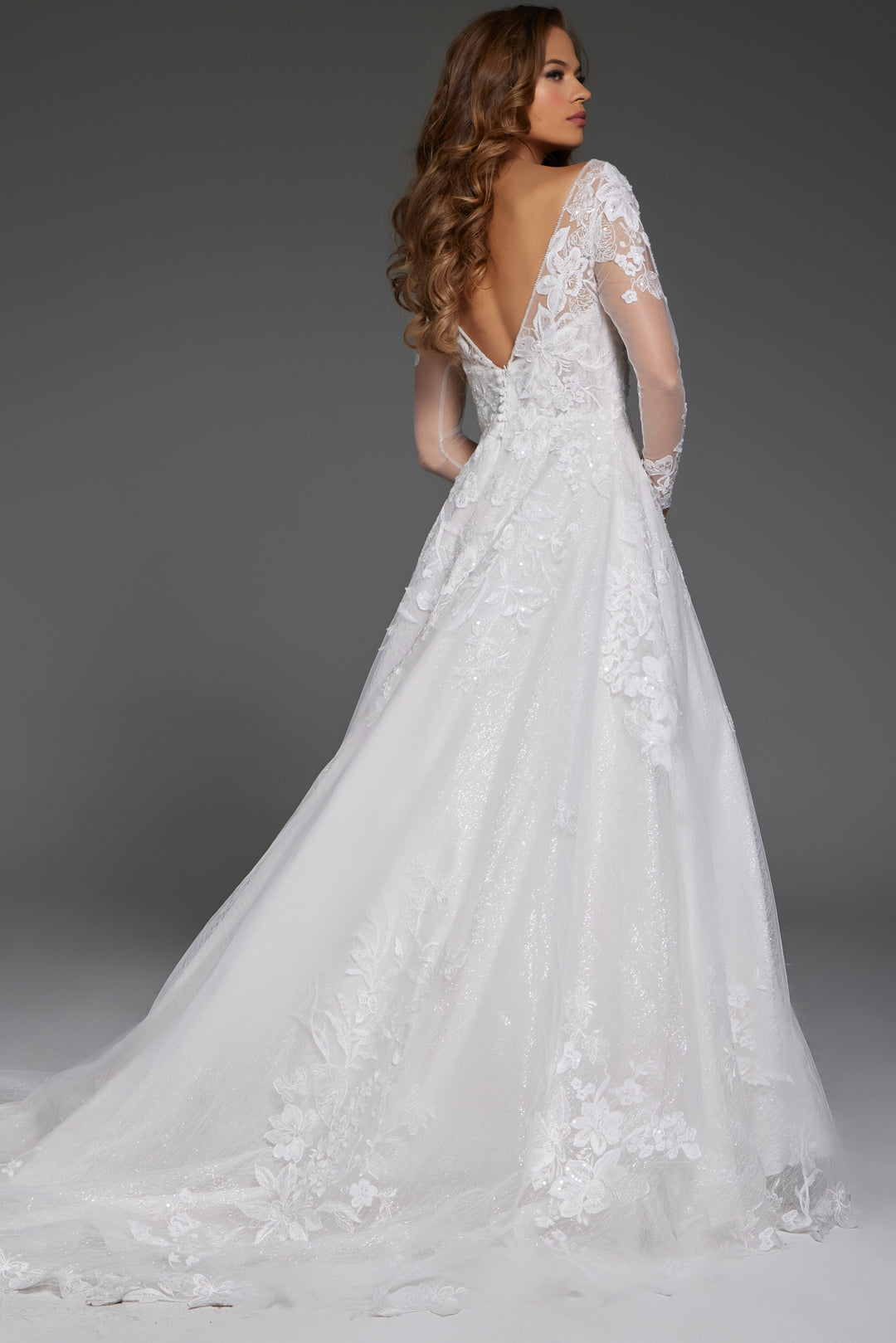 Jovani JB43317 Lace A line Bridal Gown - FOSTANI.com
