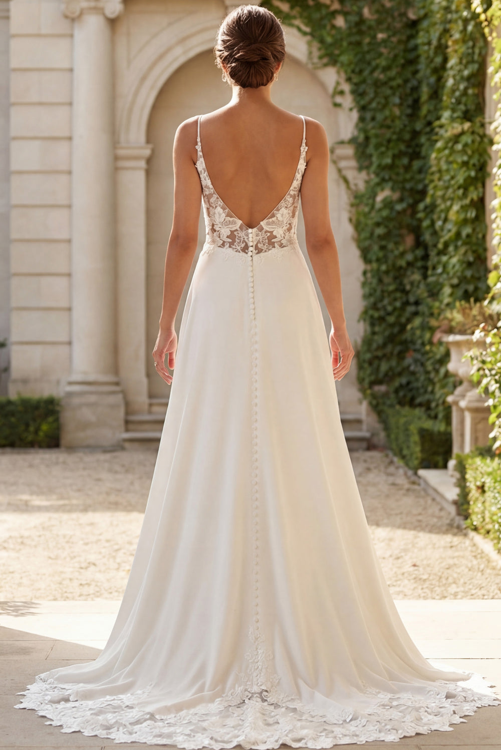 Jovani JB43320 Lace Back A Line Bridal Gown - FOSTANI.com