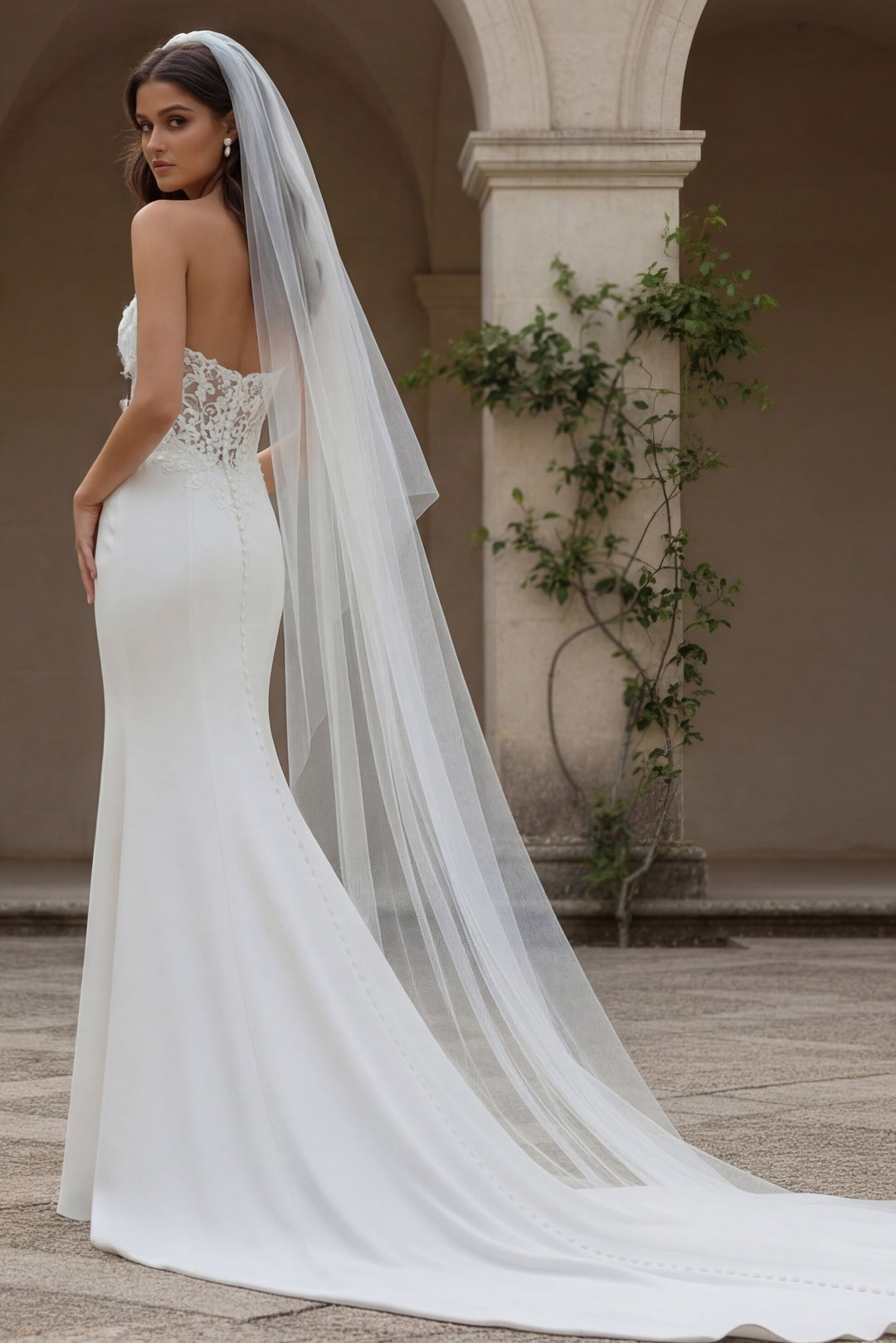Jovani JB43816 Strapless Bridal Gown With Pleated Bodice