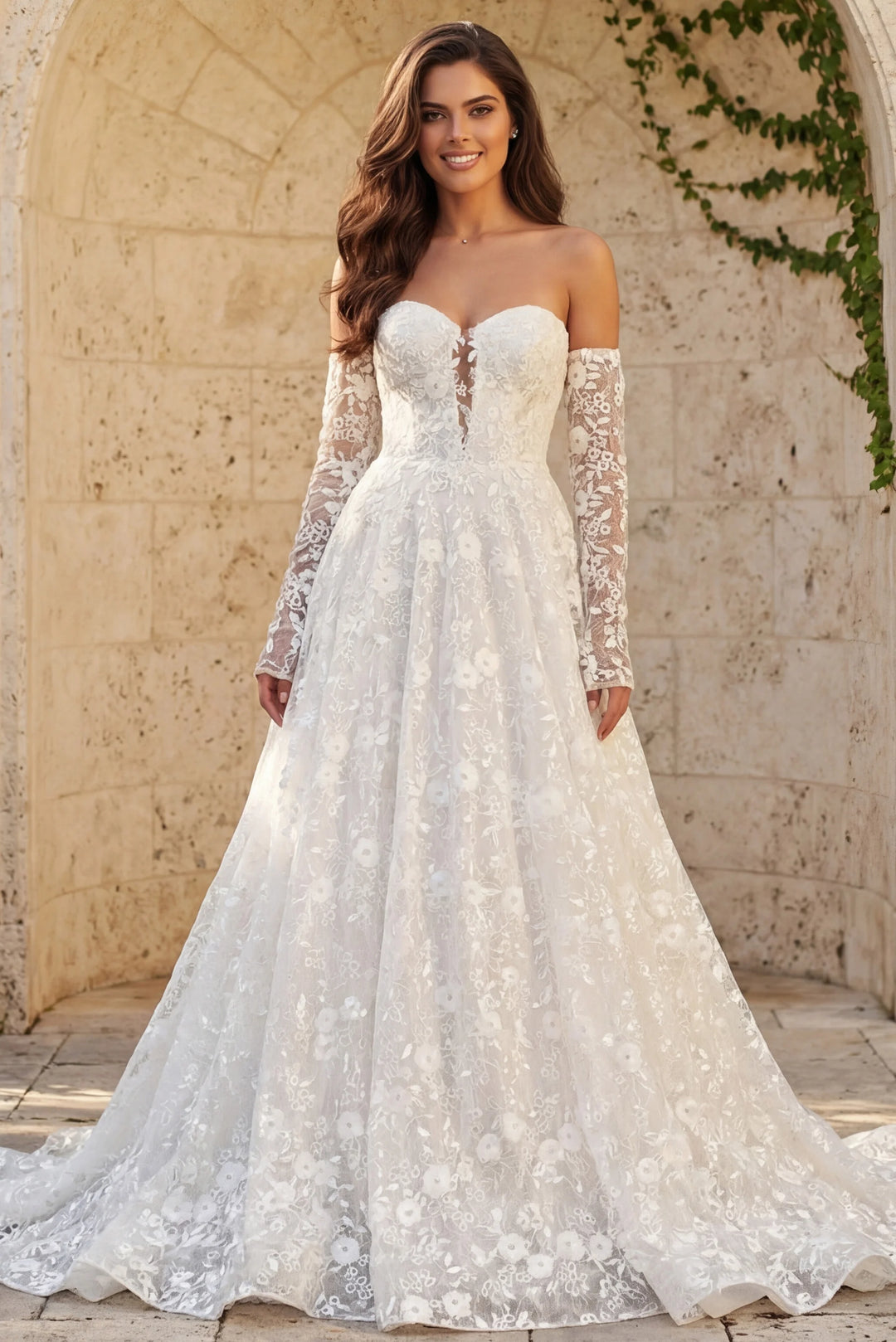 jovani a line dress A Line Embellished Floor Length Gown 44181