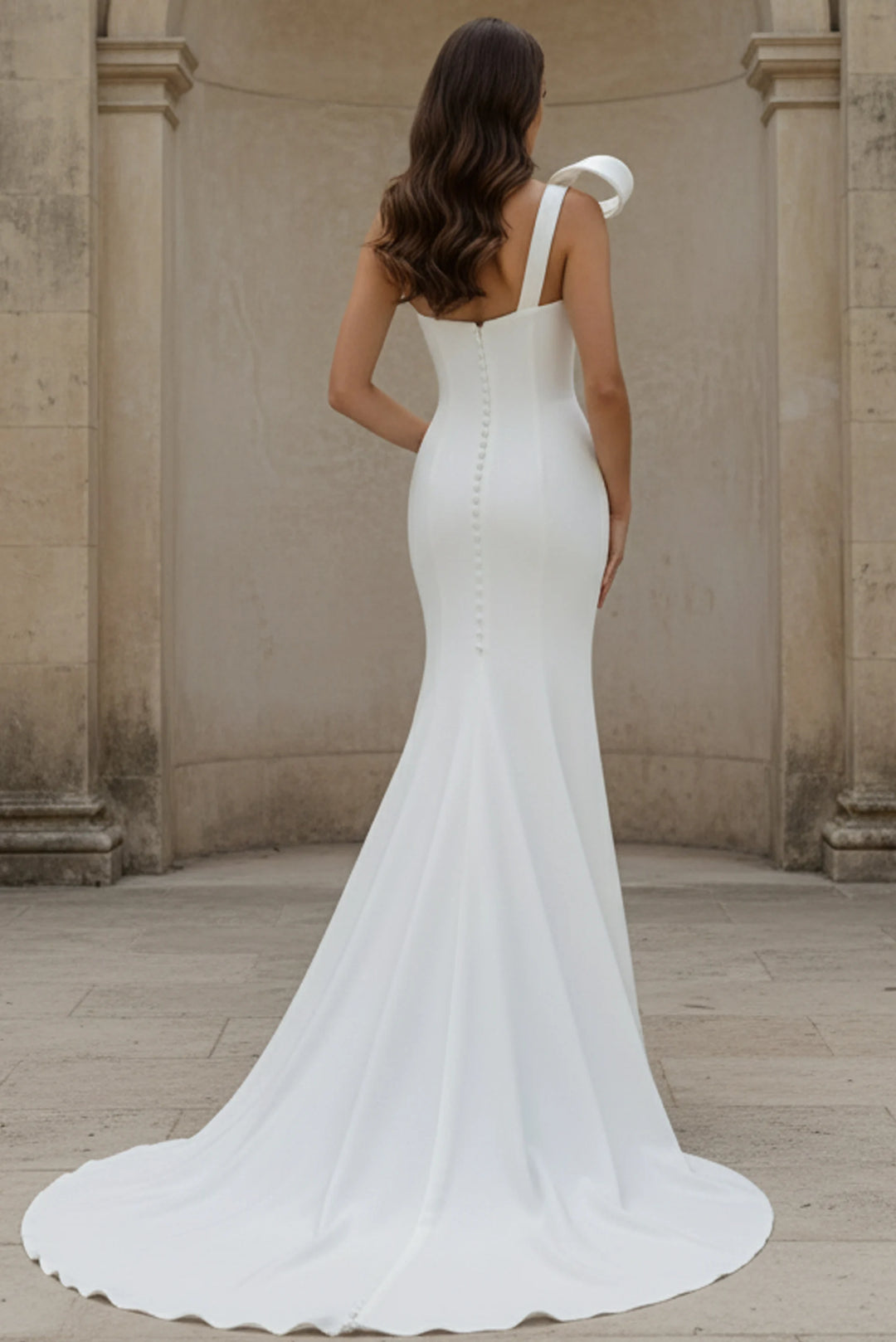 Jovani JB43969 One Shoulder Sculptural Bridal Gown - FOSTANI.com