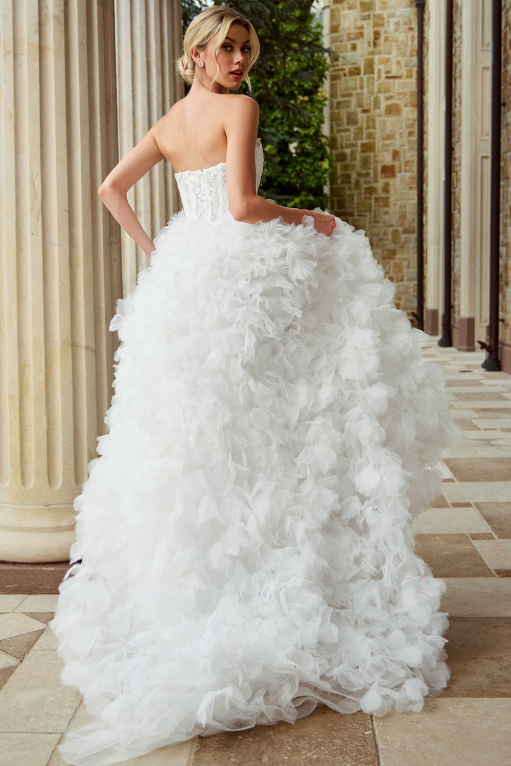 Jovani JB44604 Strapless Sweetheart Ball Gown with 3D Floral Appliqués - FOSTANI.com