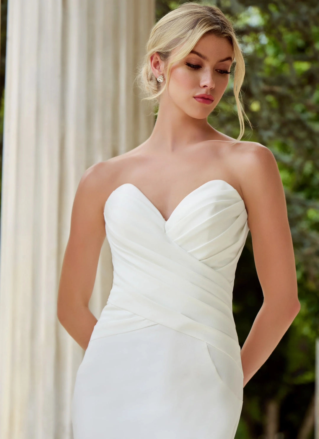 Jovani JB45112 Strapless Sweetheart Crepe Bridal Gown