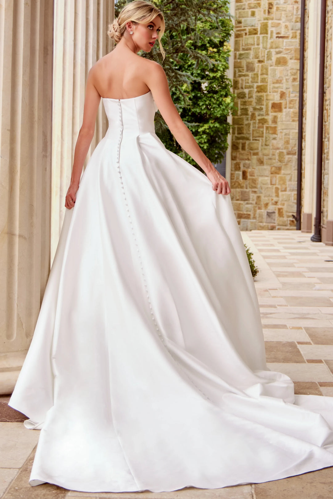 Jovani JB46880 Strapless Sweetheart Satin Wedding Dress