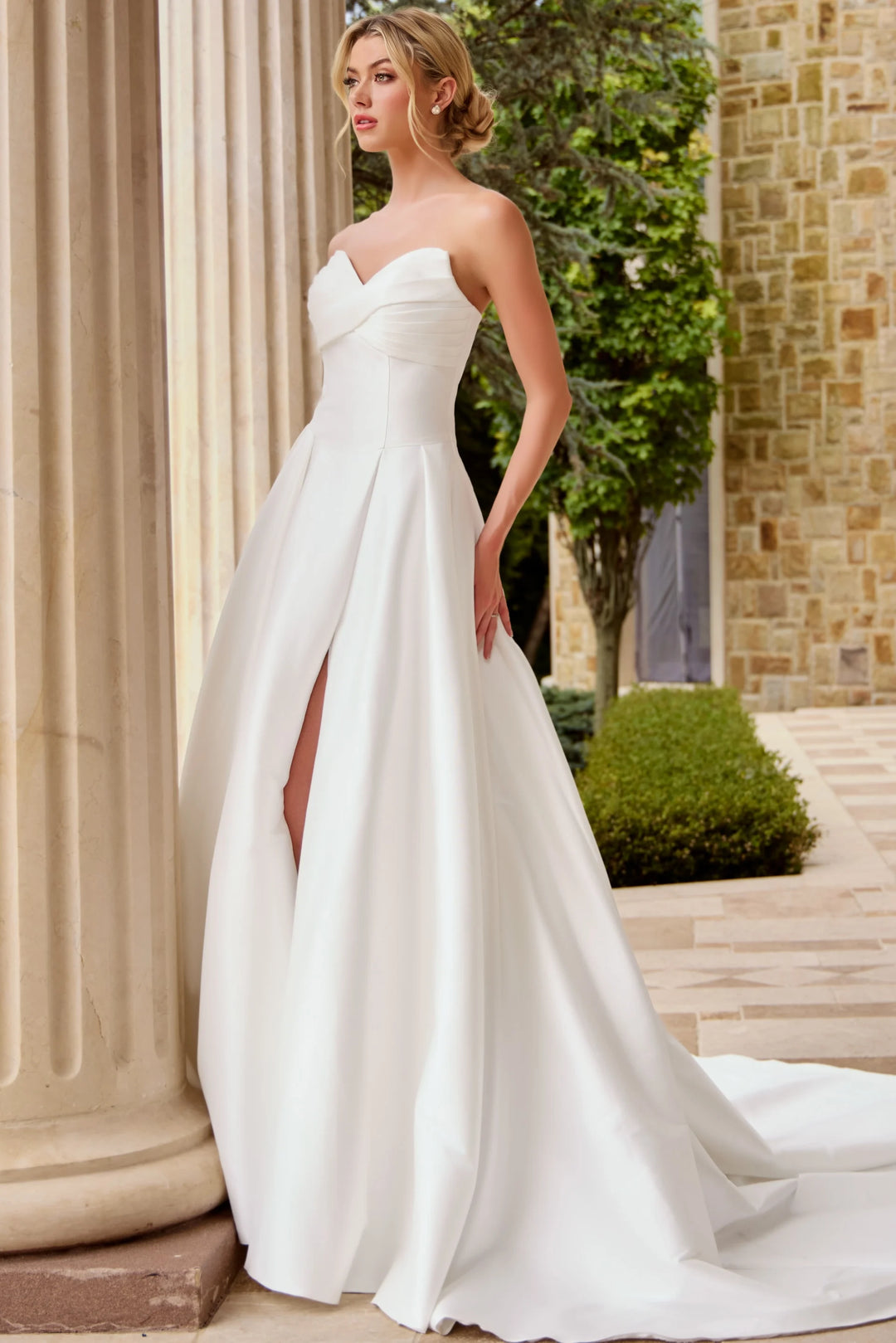 Jovani JB46880 Strapless Sweetheart Satin Wedding Dress