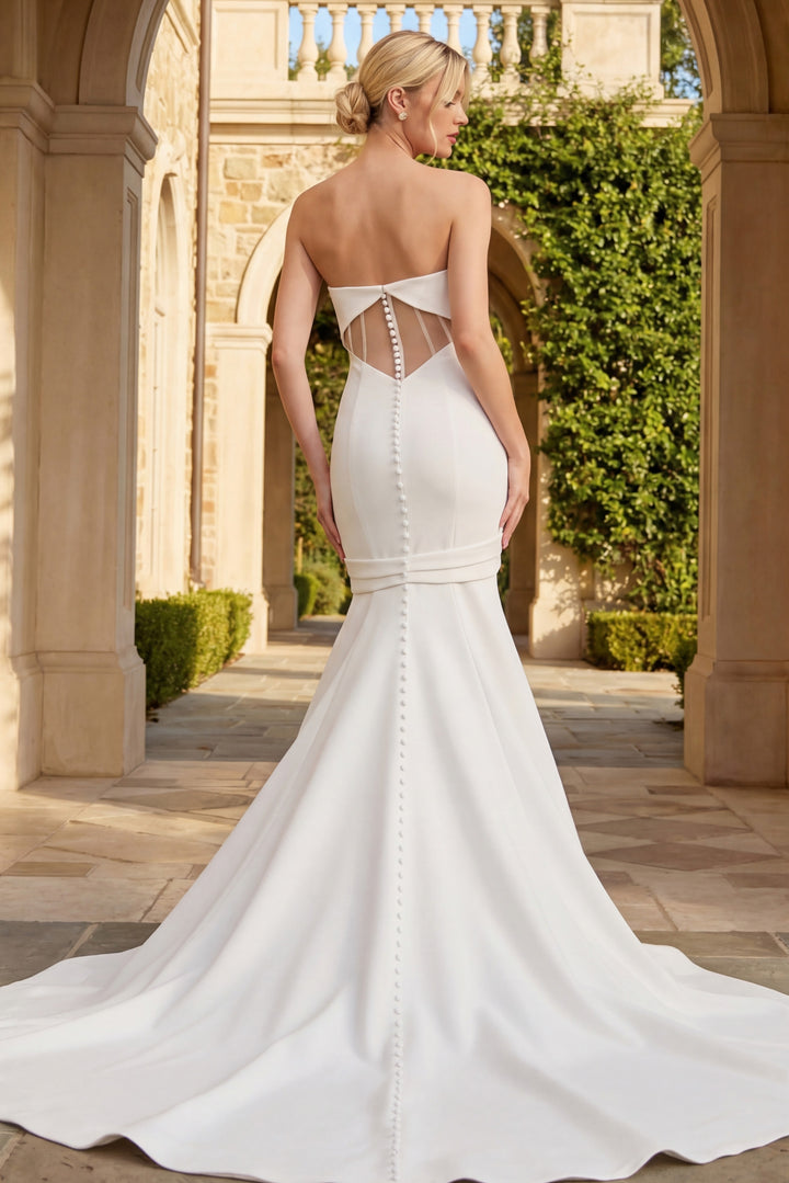 Jovani JB47389 Strapless Mermaid Bridal Gown With Clean Silhouette - FOSTANI.com