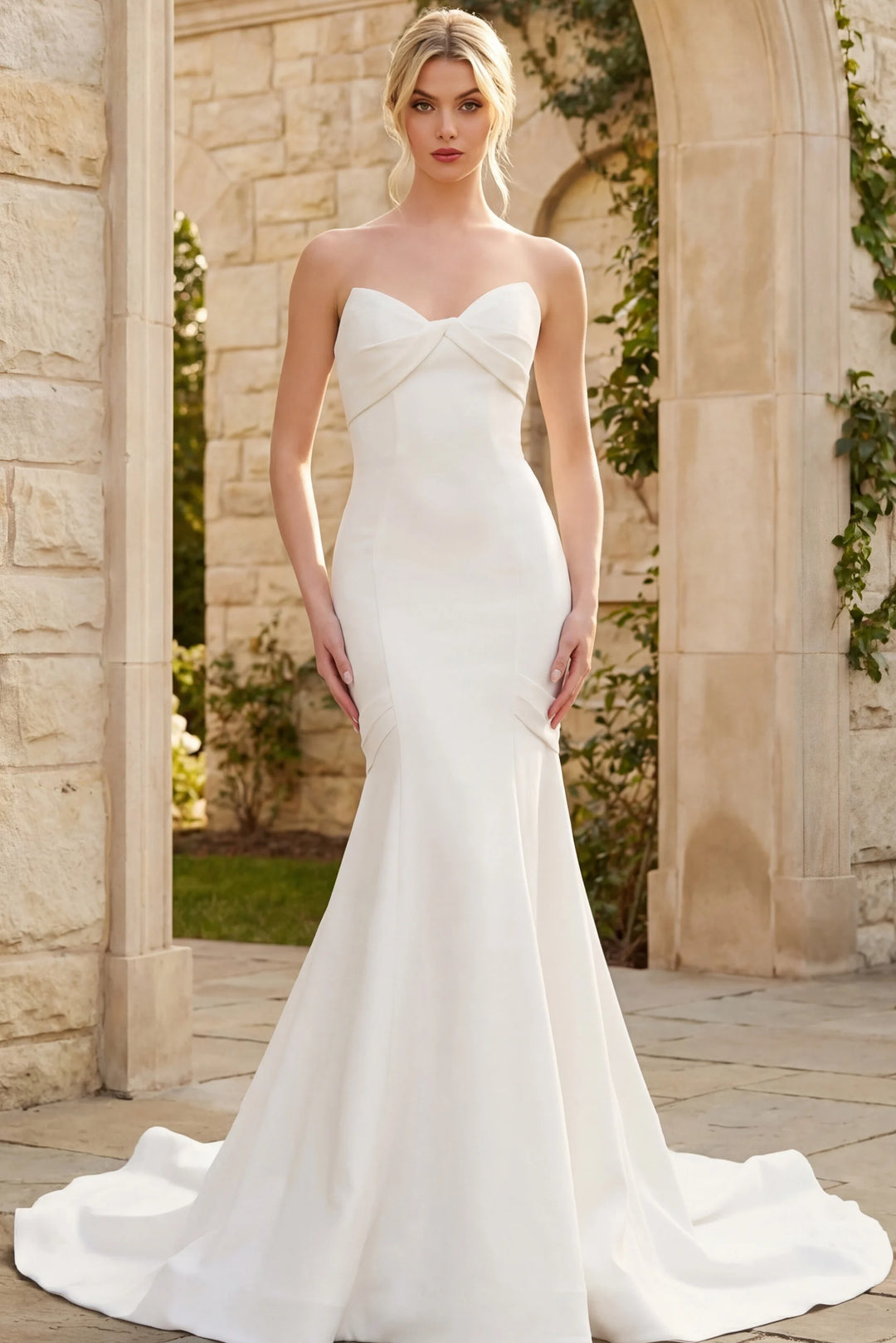 Jovani JB47389 Strapless Mermaid Bridal Gown With Clean Silhouette - FOSTANI.com