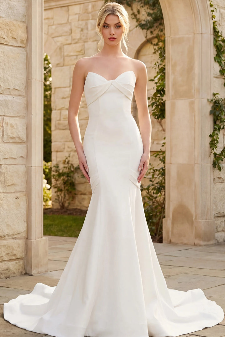 Jovani JB47389 Strapless Mermaid Bridal Gown With Clean Silhouette - FOSTANI.com