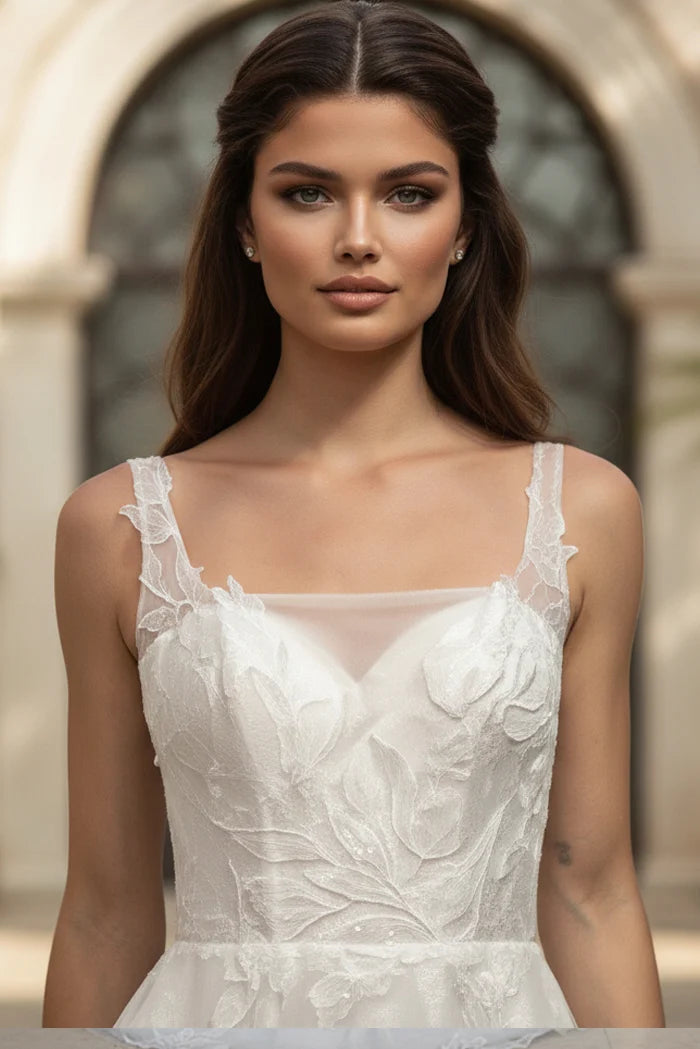 Jovani JB49761 Floral Embroidered A Line Bridal Gown